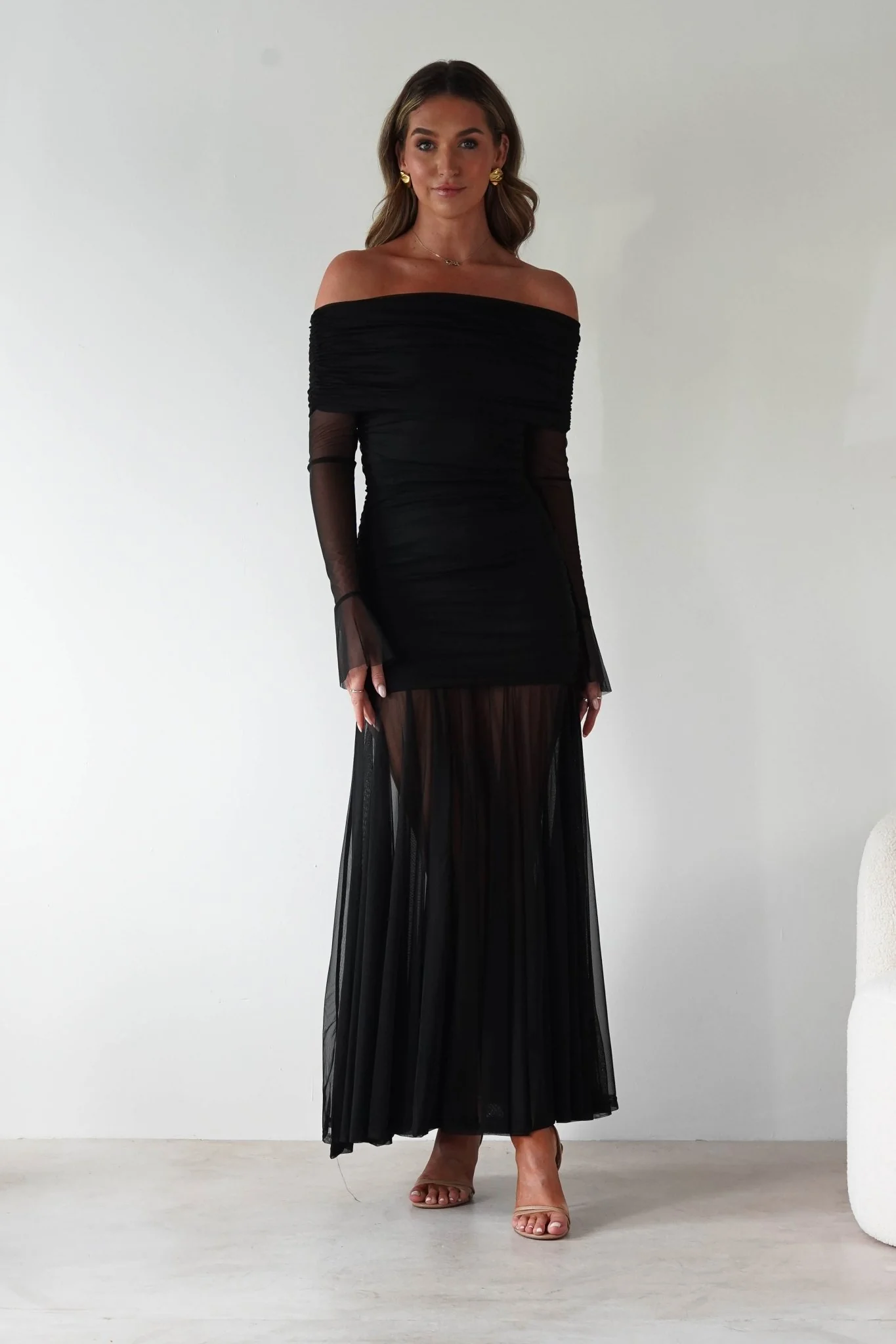 Dalton Mesh Maxi Dress | Black - Image 3