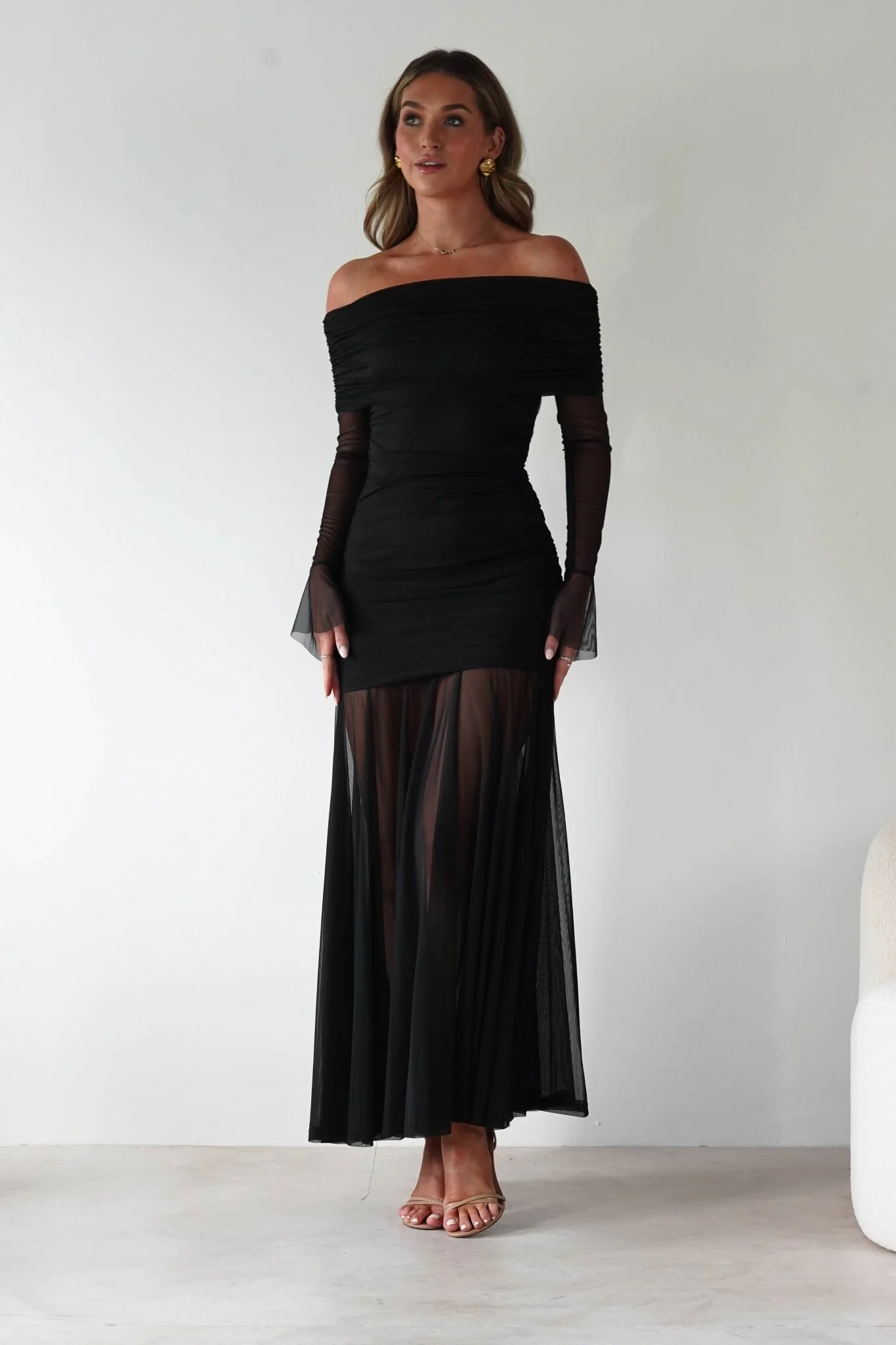 Dalton Mesh Maxi Dress | Black - Image 4