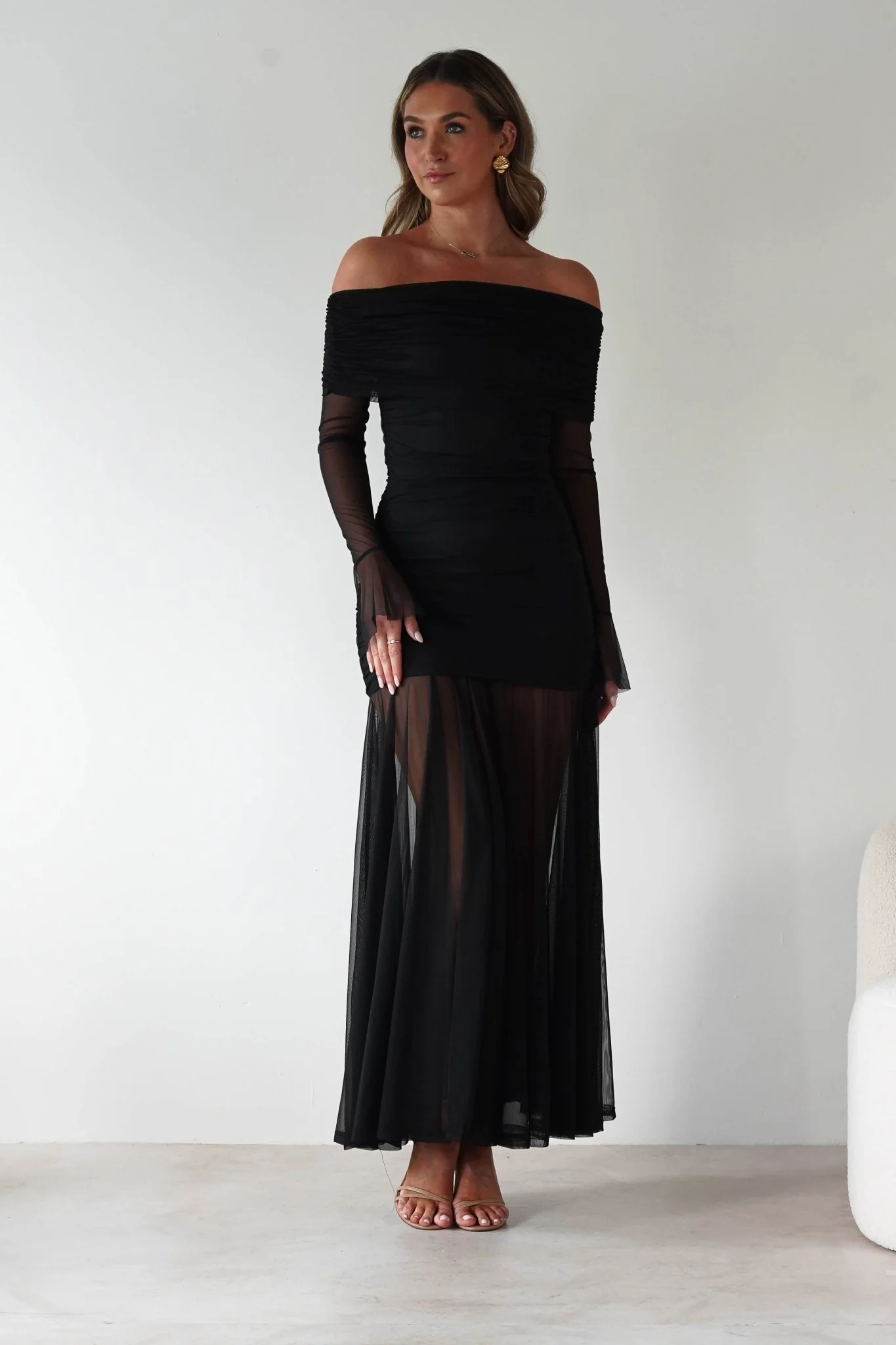 Dalton Mesh Maxi Dress | Black - Image 5