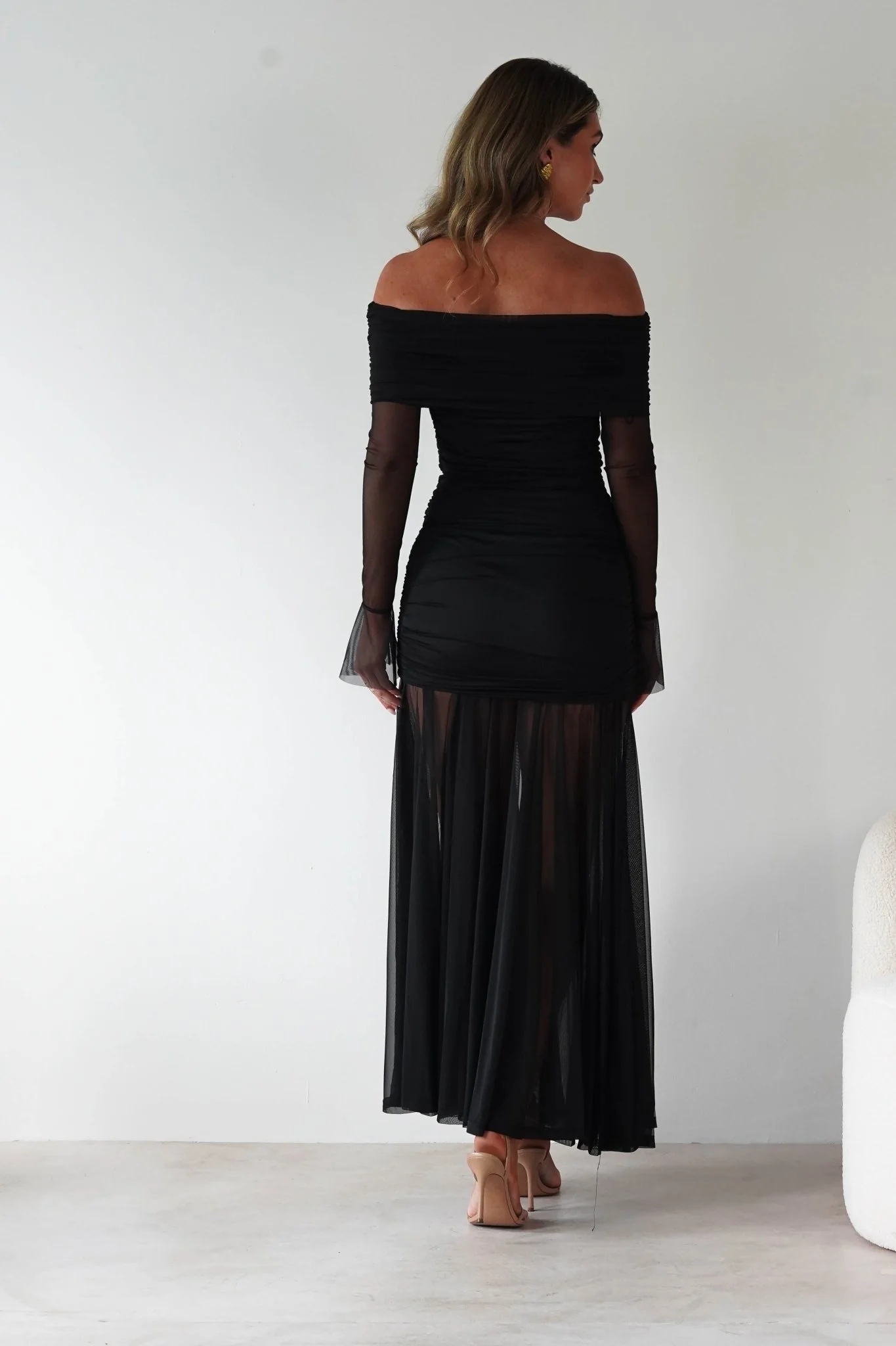 Dalton Mesh Maxi Dress | Black - Image 6