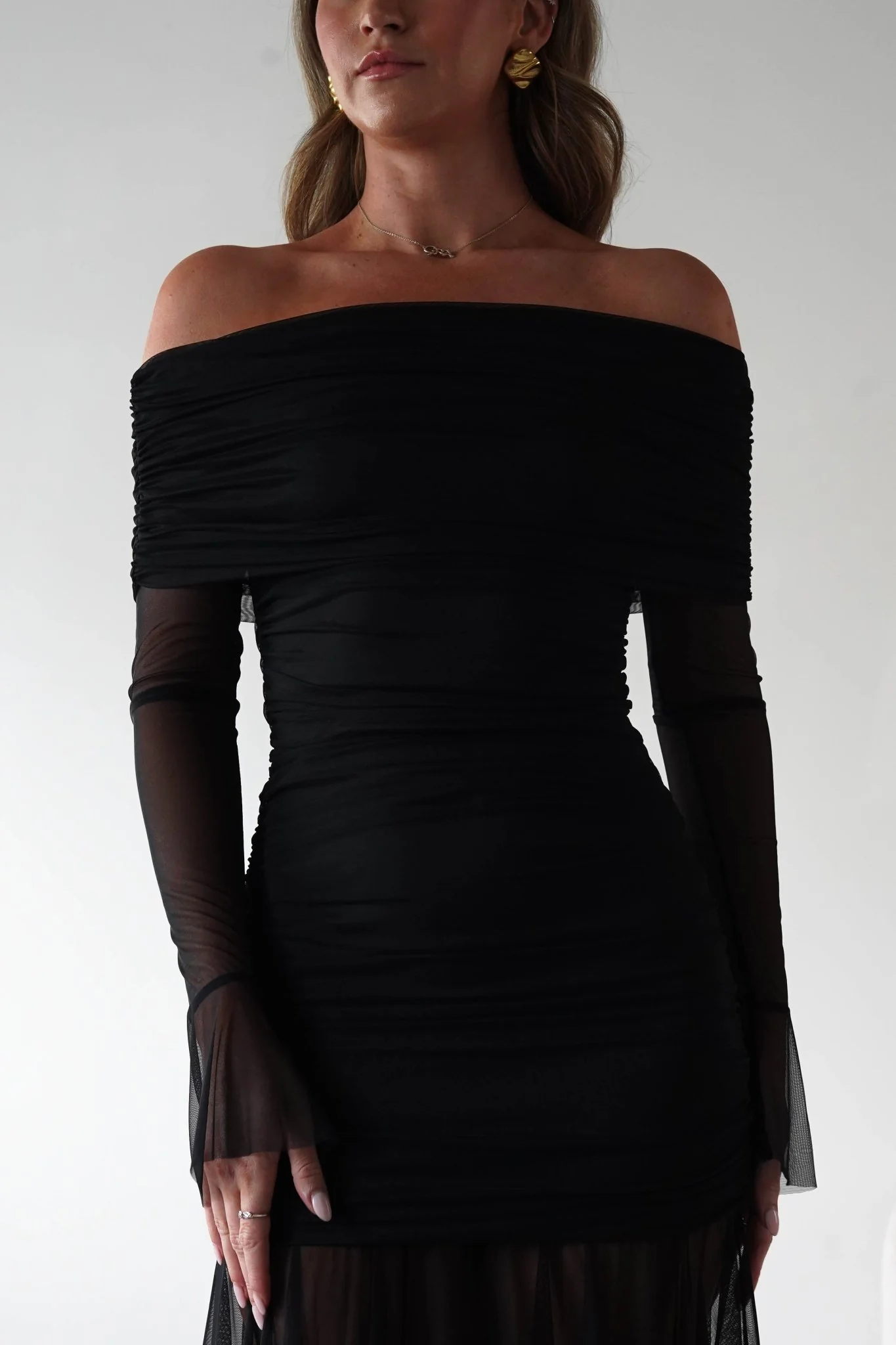 Dalton Mesh Maxi Dress | Black - Image 7