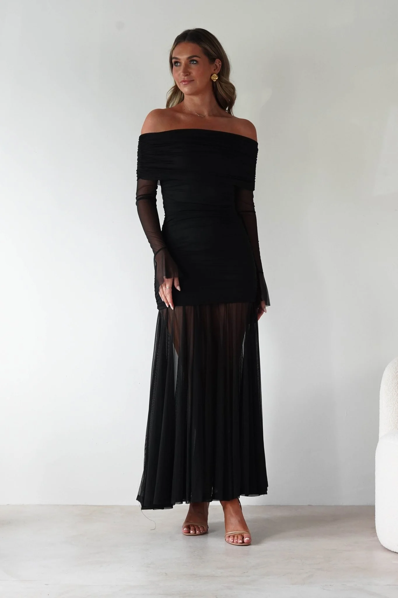 Dalton Mesh Maxi Dress | Black - Image 9