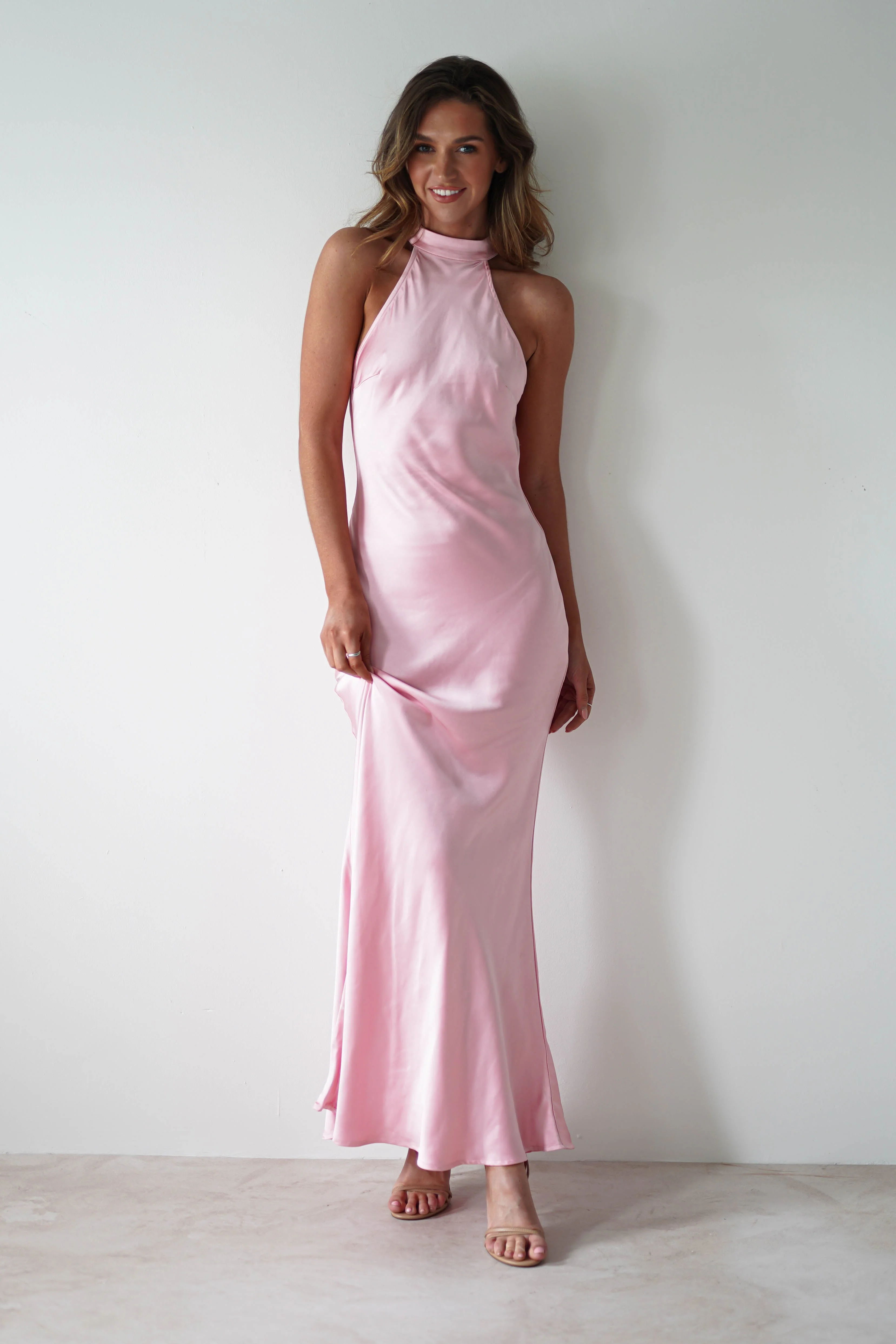 Natalia Soft Satin Maxi Dress | Pink - Image 7