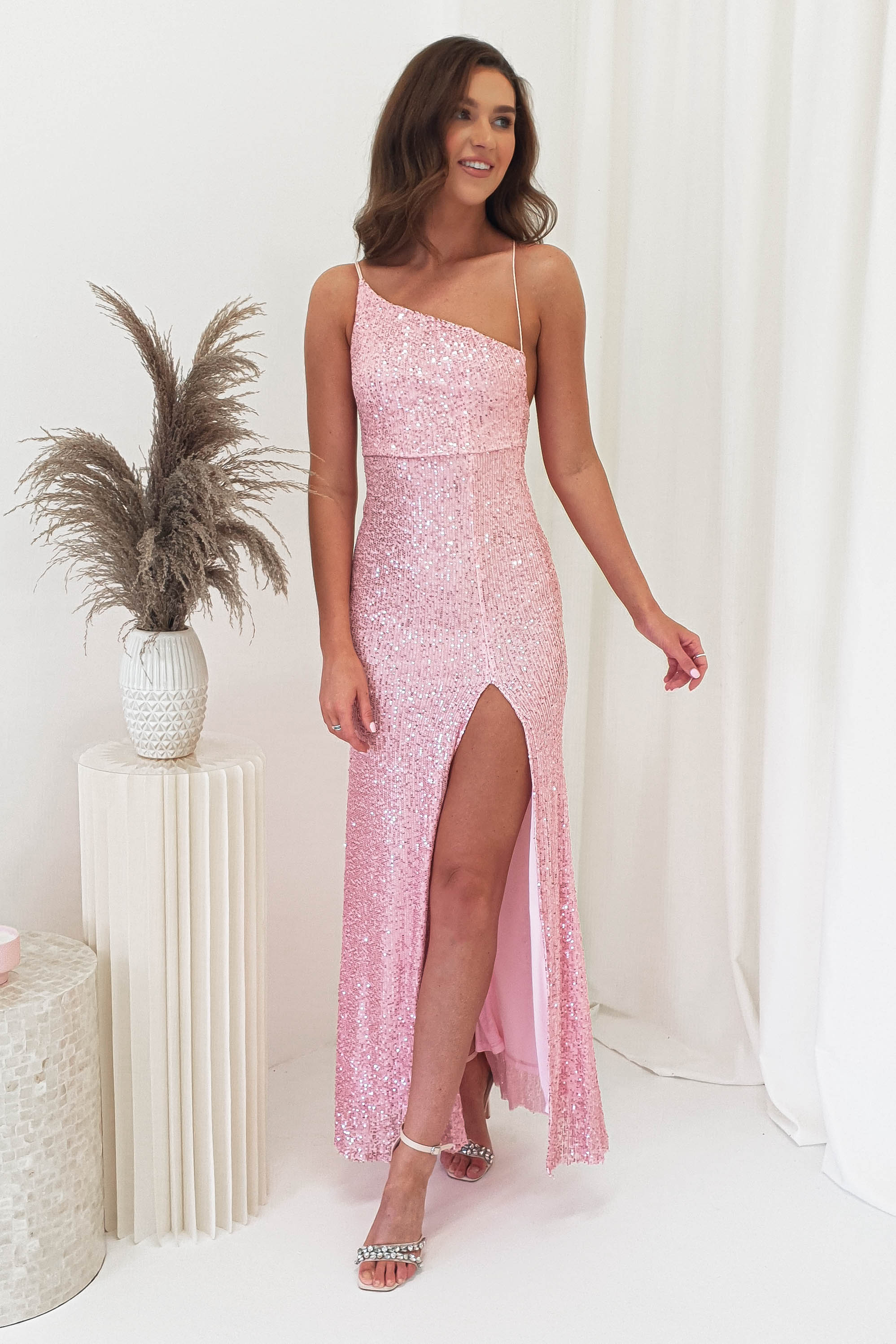 Abella Sequin Maxi Gown | Baby Pink - Image 5