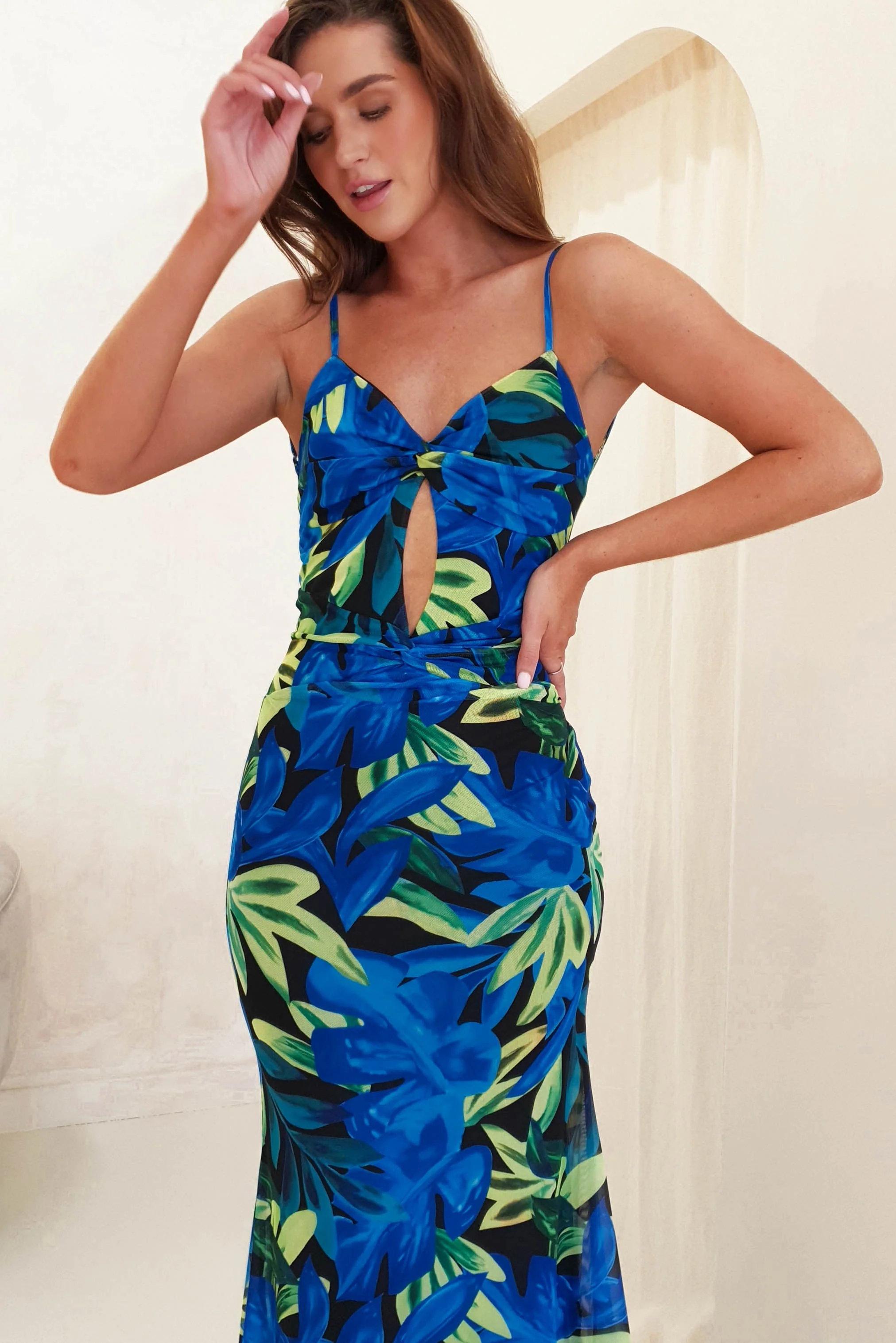 Amal Printed Bodycon Maxi | Mixed Print - Image 4