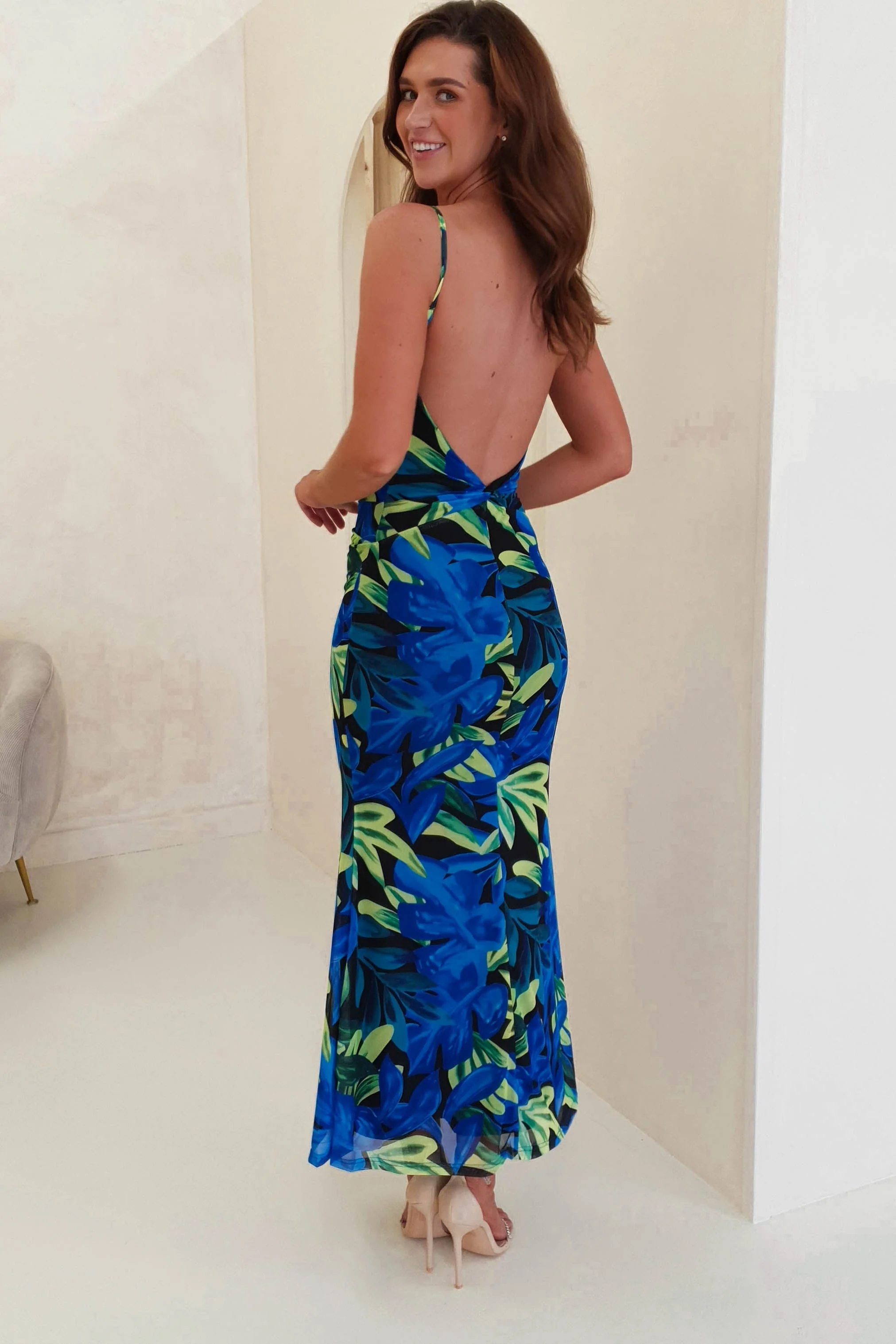 Amal Printed Bodycon Maxi | Mixed Print - Image 8
