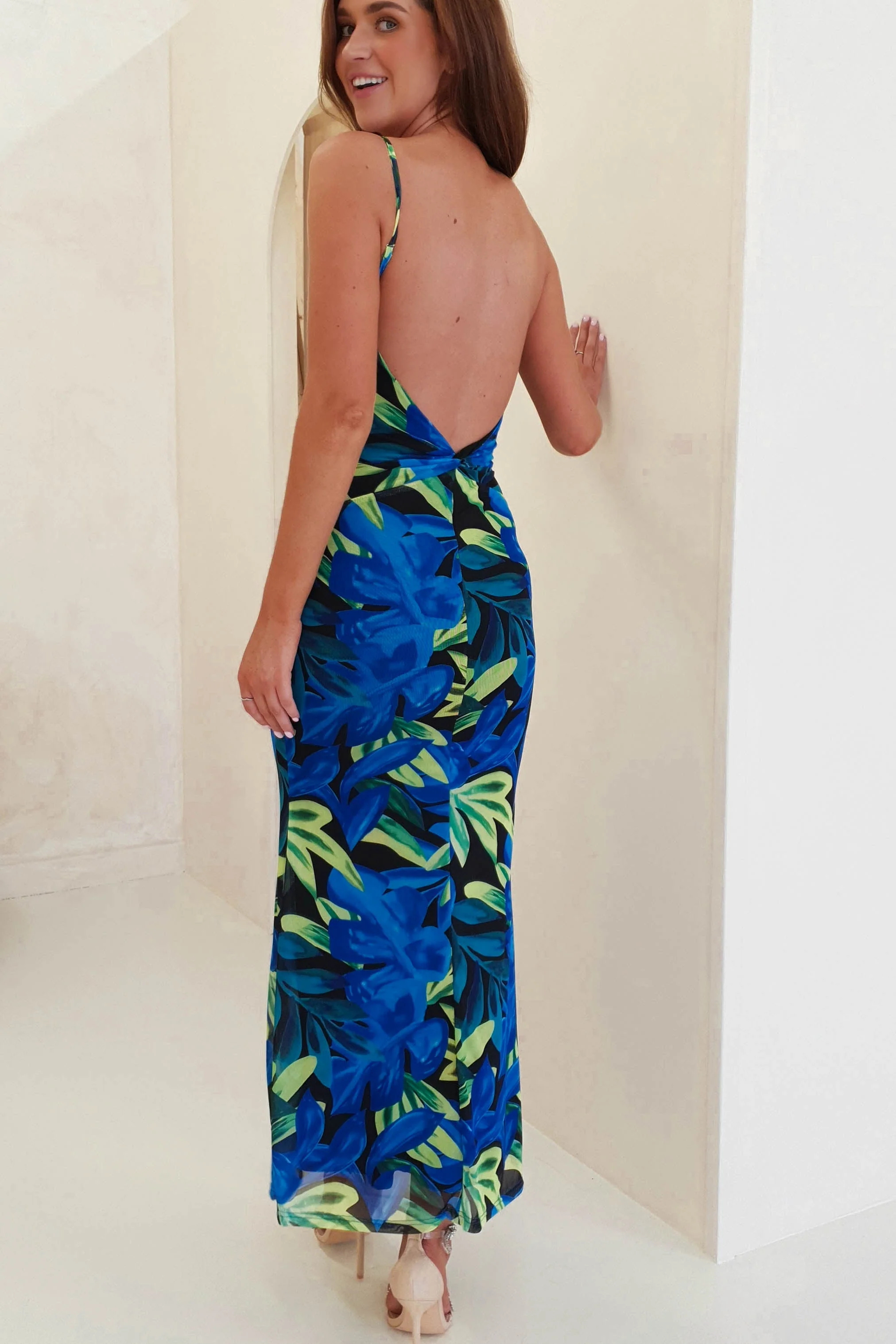 Amal Printed Bodycon Maxi | Mixed Print - Image 9