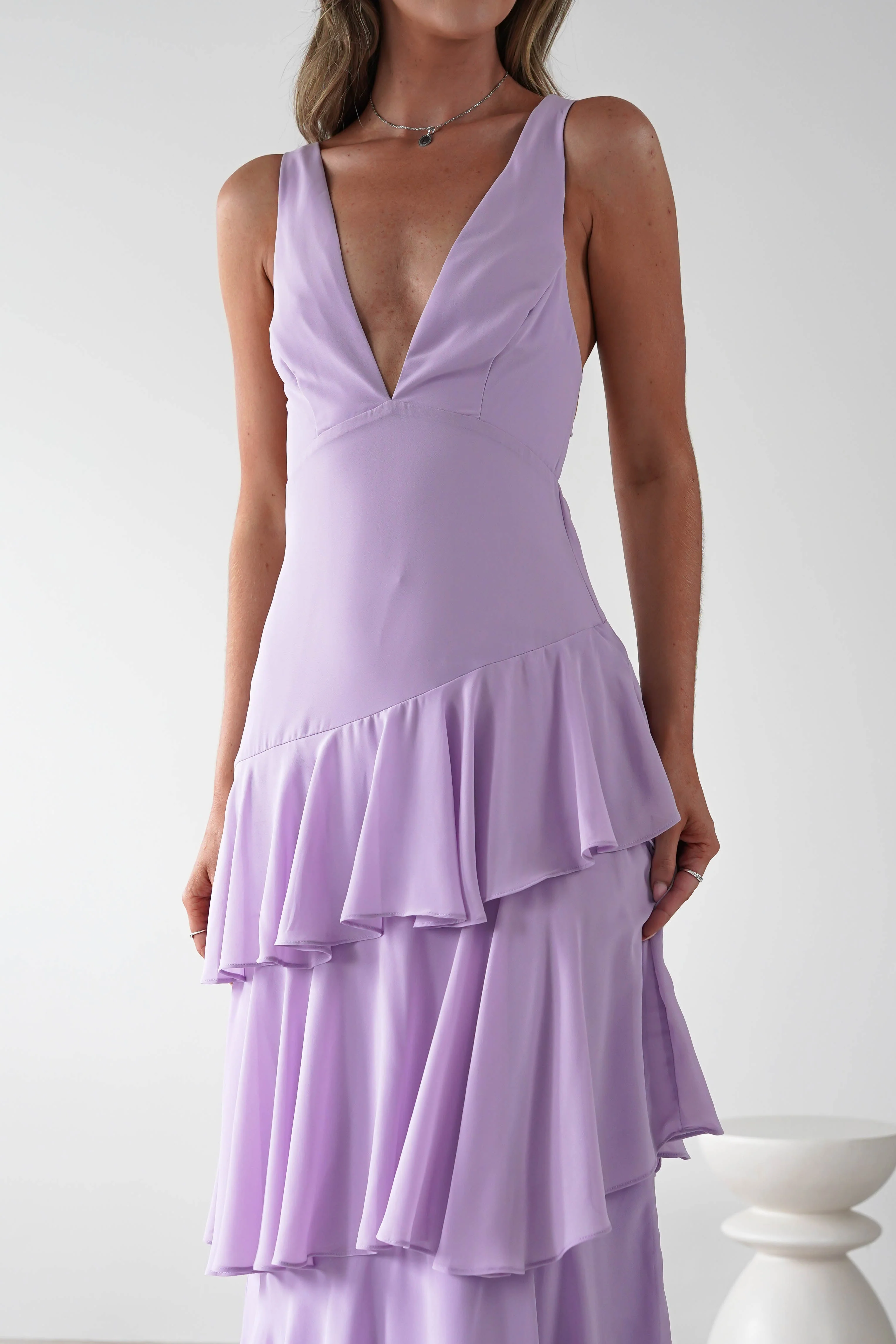 Andalusia Ruffle Maxi Dress | Lilac - Image 10