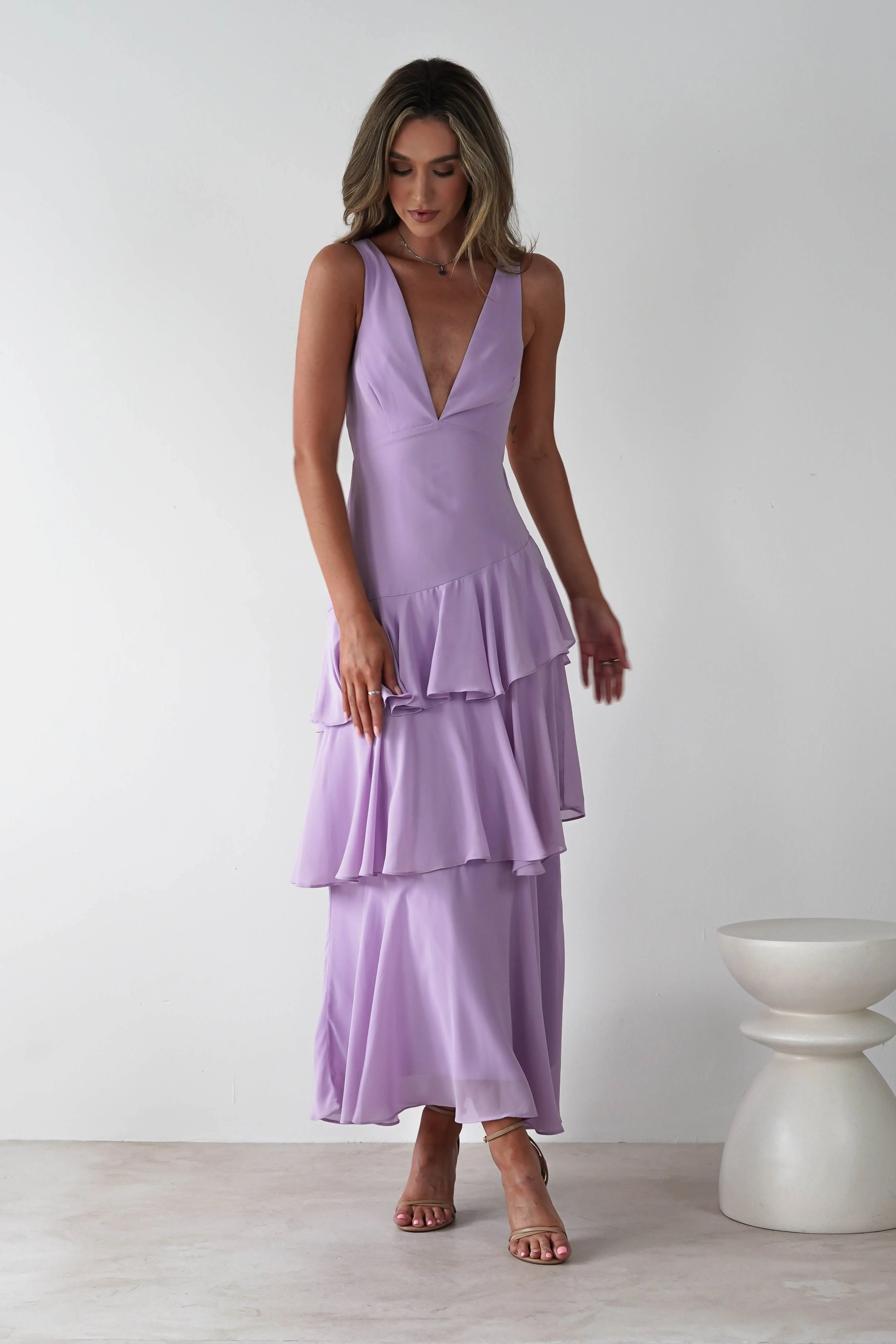 Andalusia Ruffle Maxi Dress | Lilac - Image 4