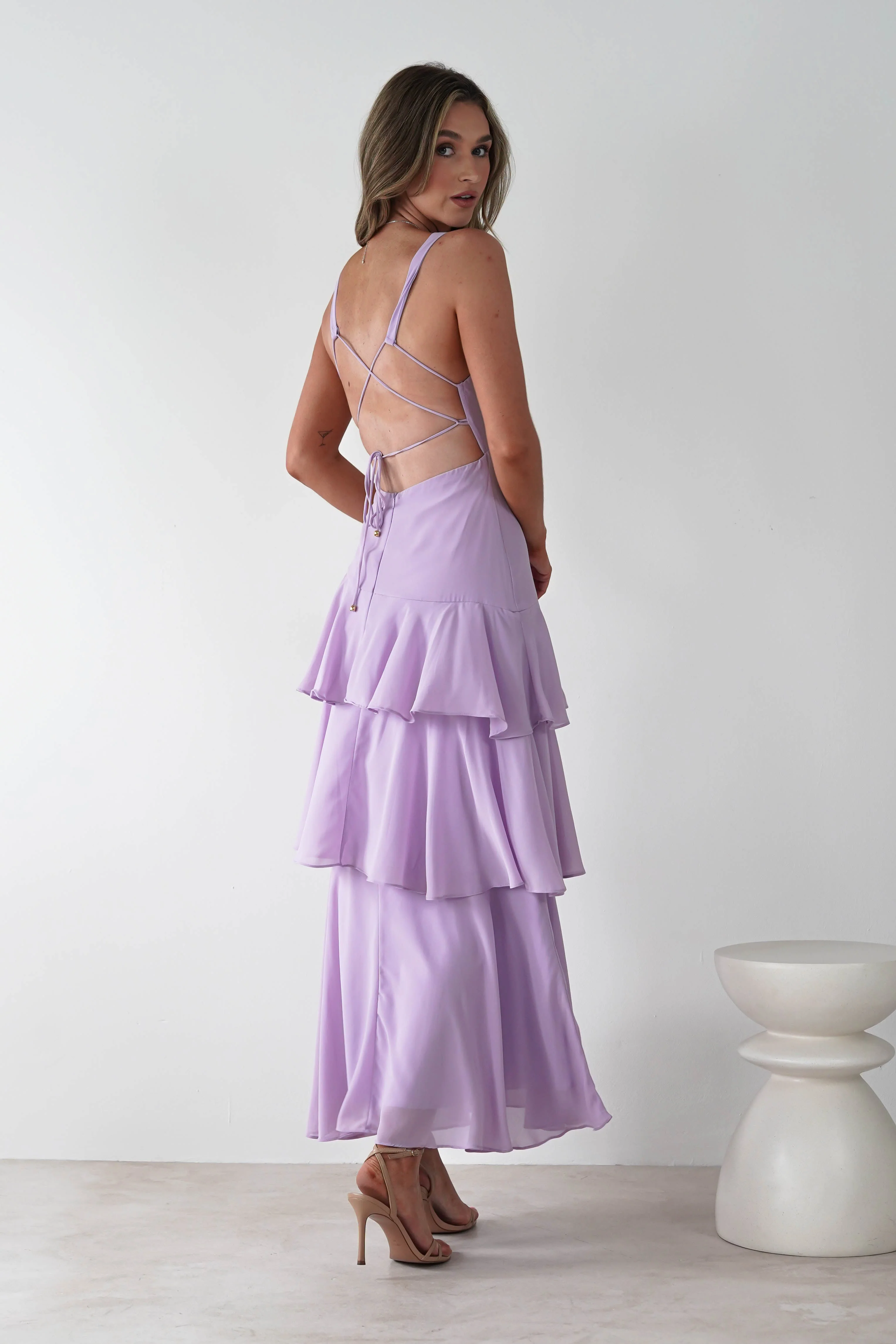 Andalusia Ruffle Maxi Dress | Lilac - Image 5