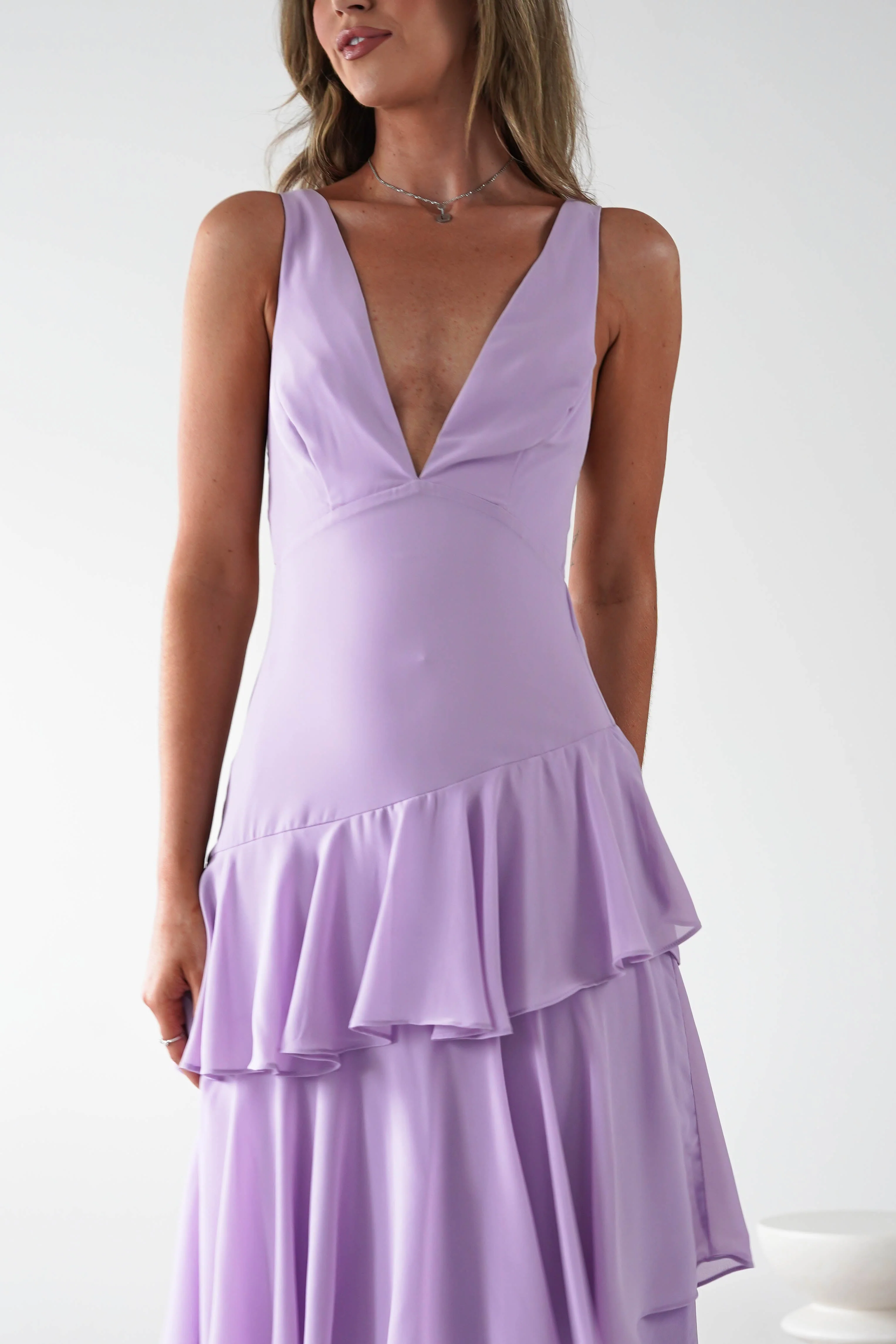 Andalusia Ruffle Maxi Dress | Lilac - Image 9