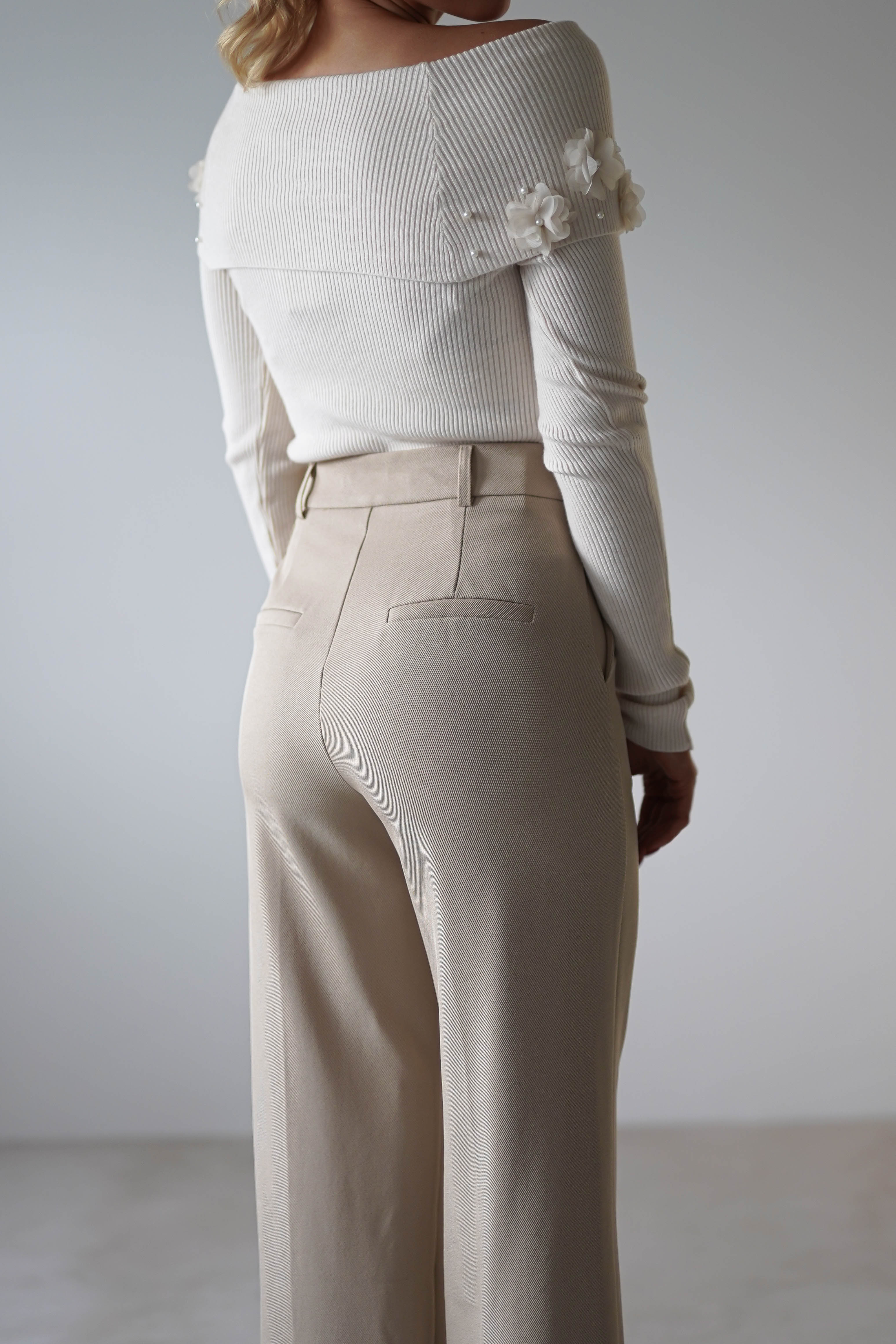 Carey Tailored Pants | Cream - Image 3