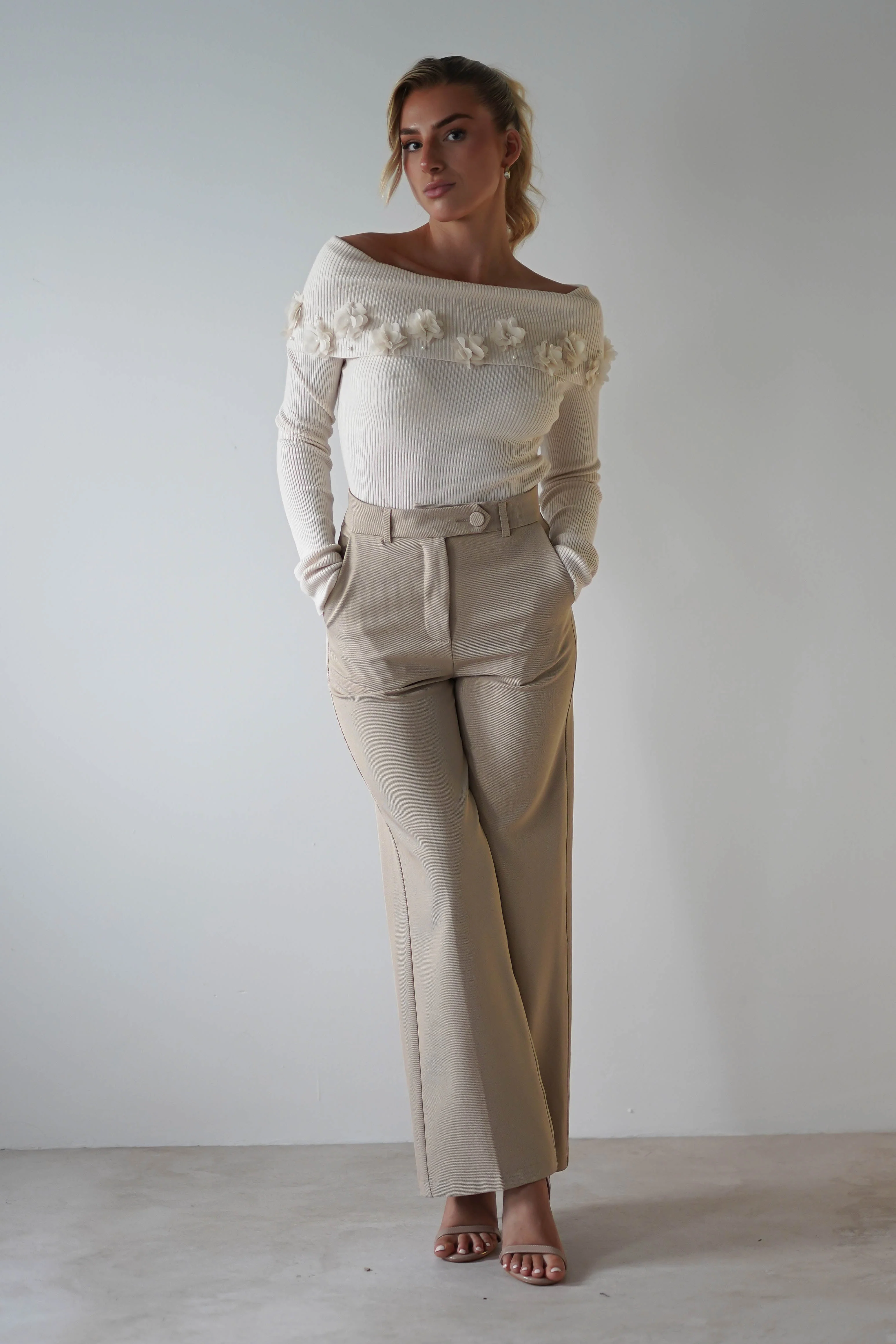 Carey Tailored Pants | Cream - Image 7