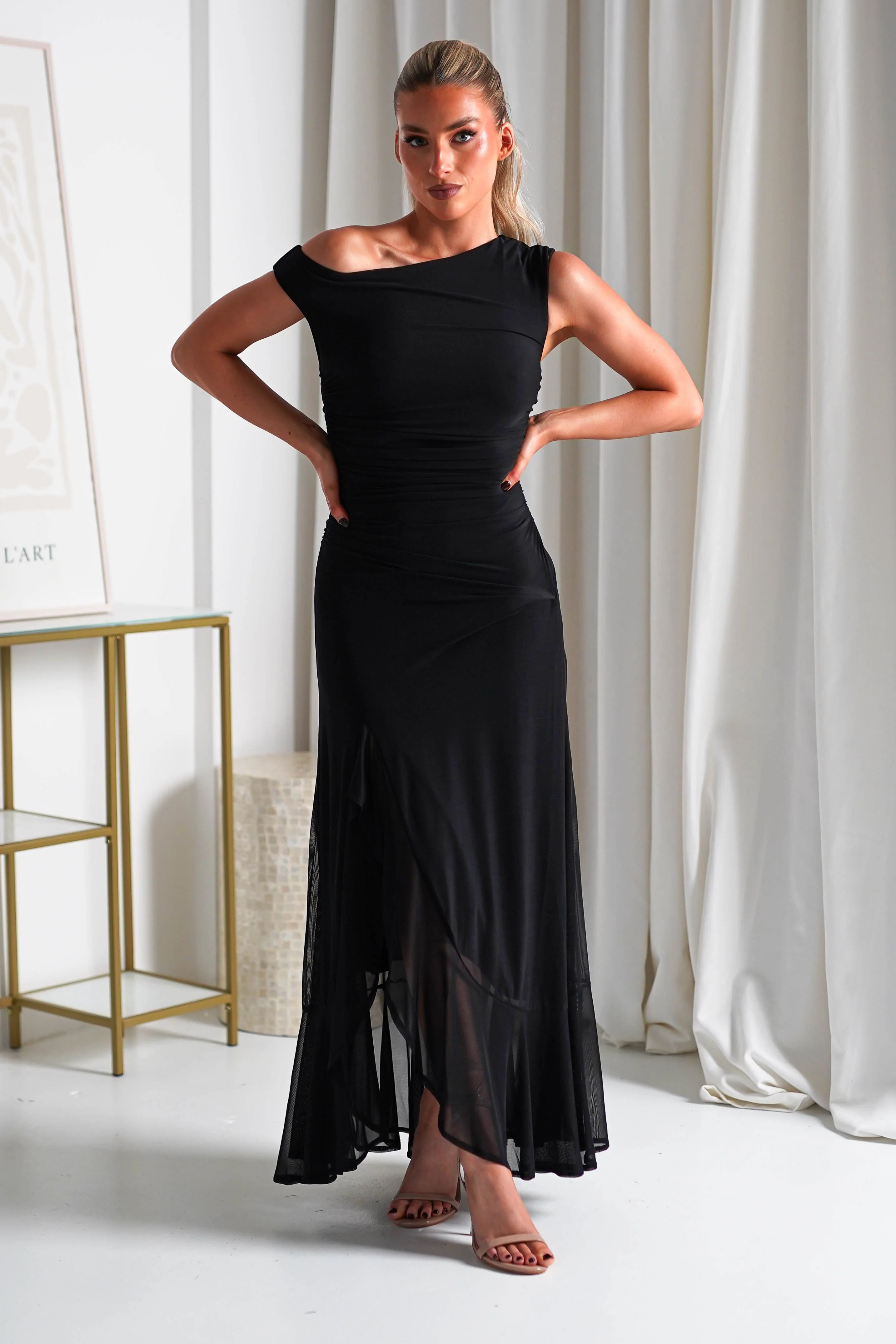 Cellinna Mesh Maxi Dress | Black - Image 5