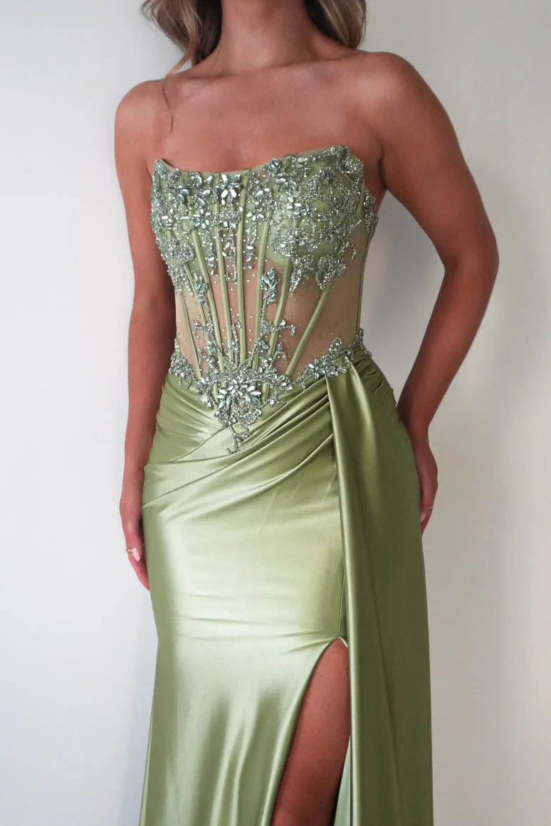 Ginny Embellished Corset Gown | Green - Image 10