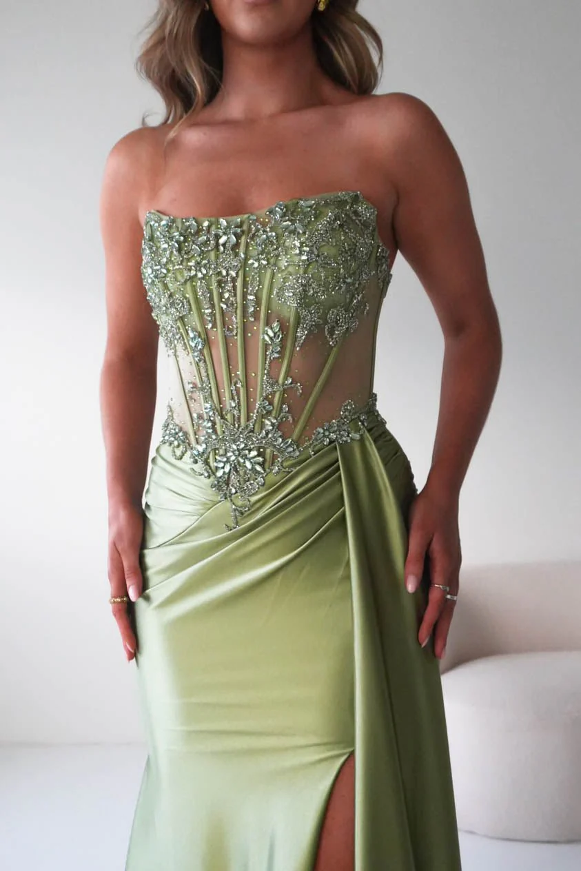 Ginny Embellished Corset Gown | Green - Image 11