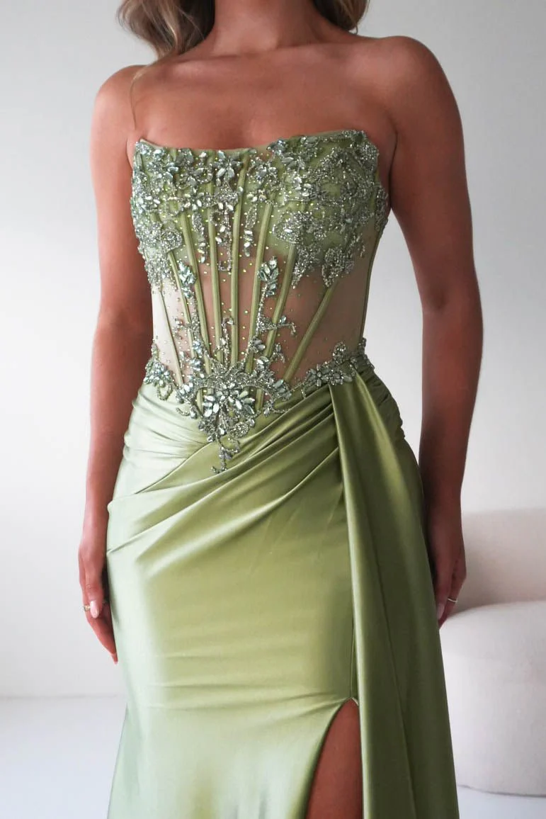 Ginny Embellished Corset Gown | Green - Image 12