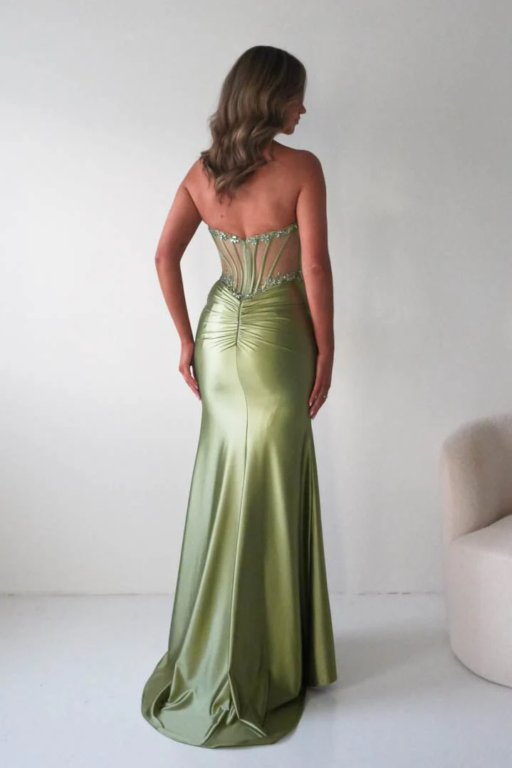 Ginny Embellished Corset Gown | Green - Image 4
