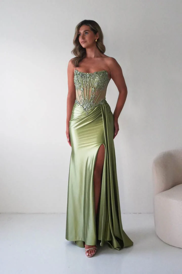 Ginny Embellished Corset Gown | Green - Image 5