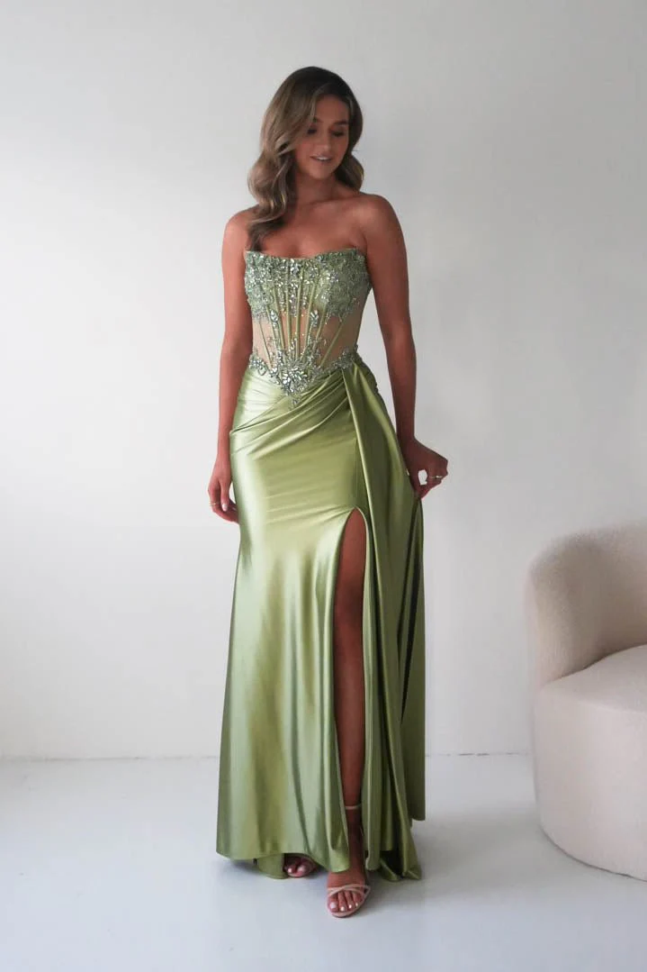Ginny Embellished Corset Gown | Green - Image 6