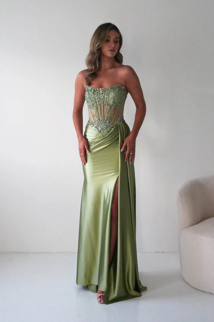 Ginny Embellished Corset Gown | Green - Image 8