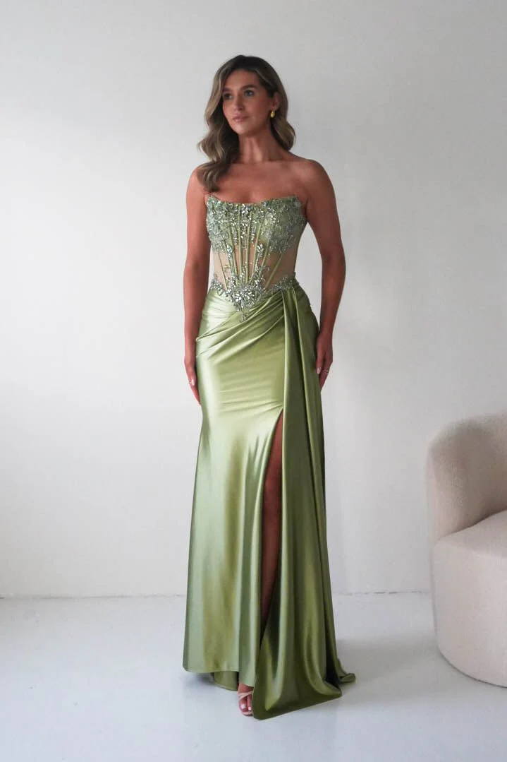 Ginny Embellished Corset Gown | Green - Image 9