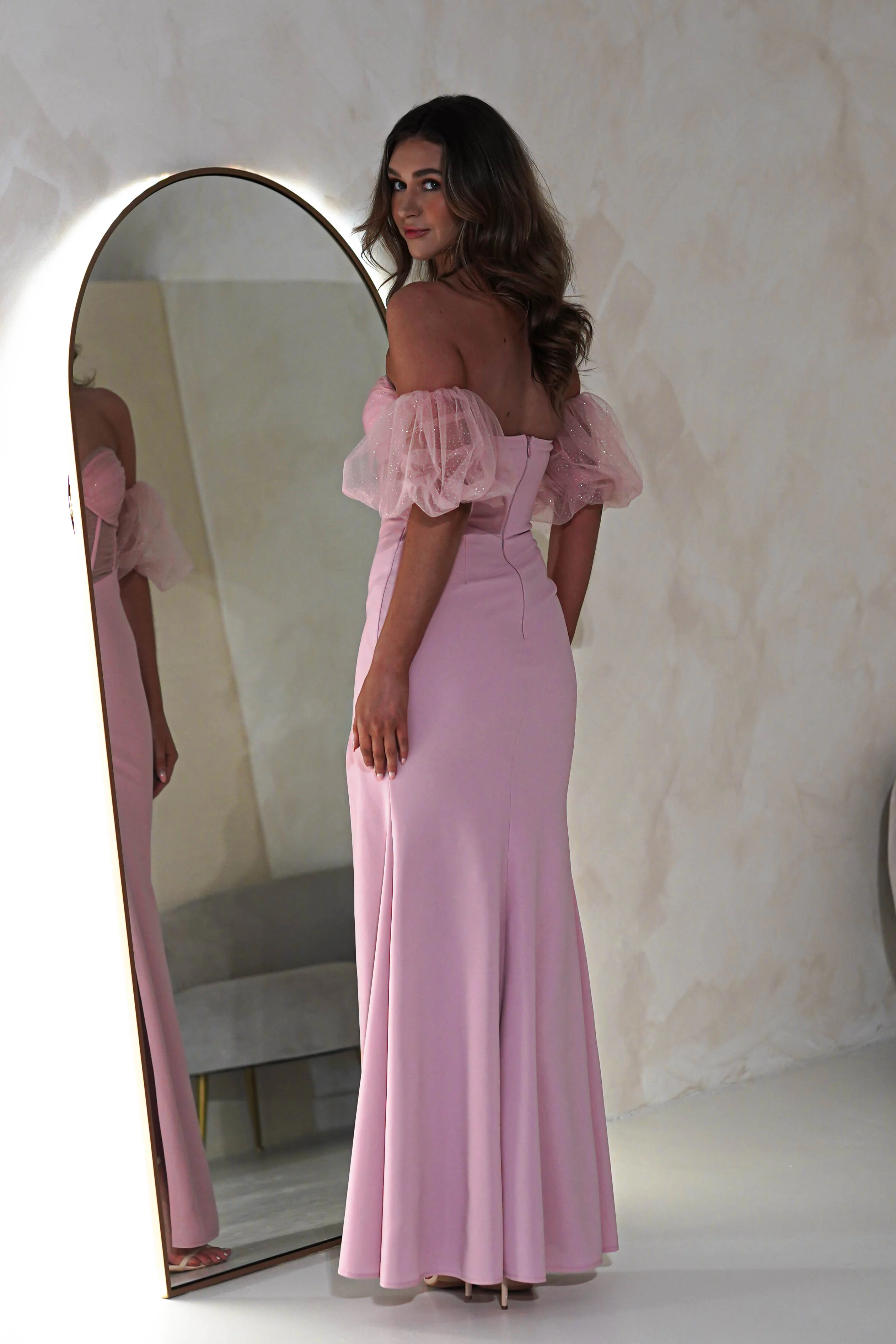 Kenna Balloon Sleeve Gown | Pink - Image 3