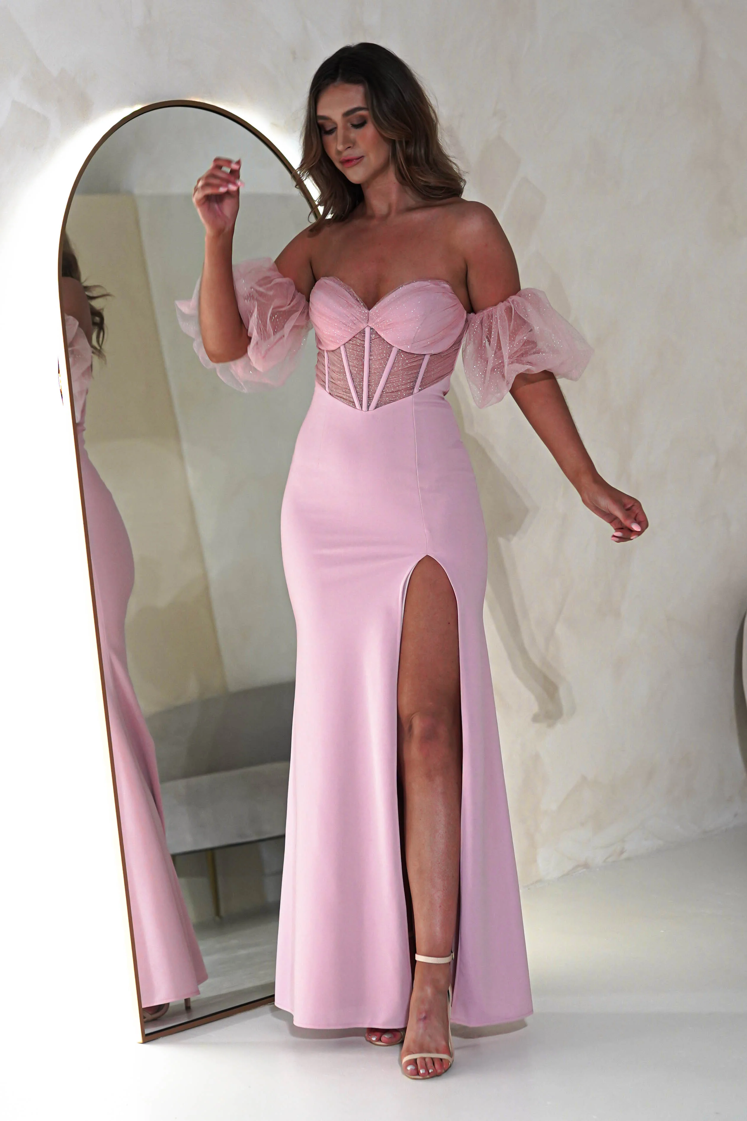 Kenna Balloon Sleeve Gown | Pink - Image 4