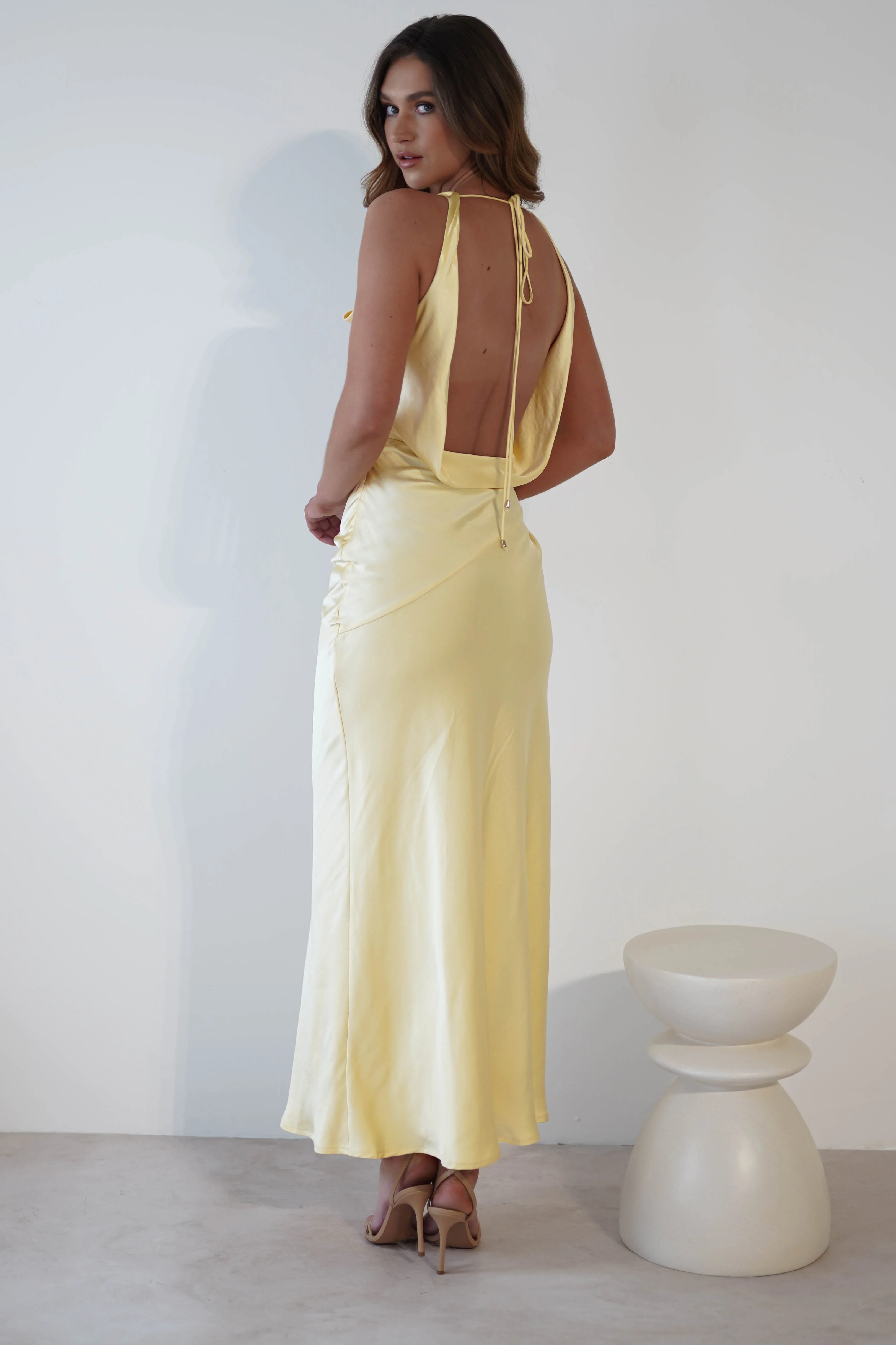 Leah Cowl Neckline Maxi Dress | Yellow - Image 5