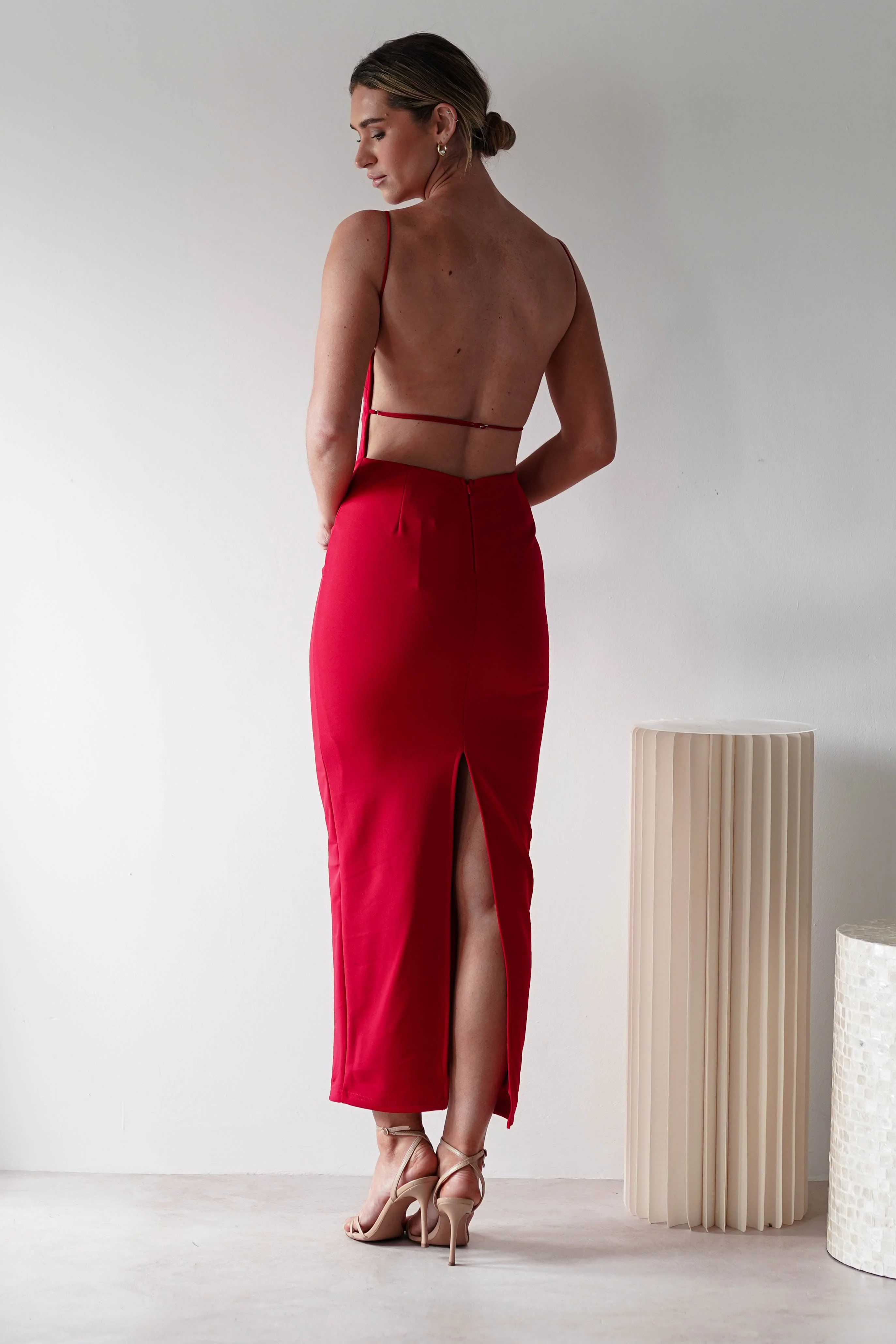 Letty Square Neck Maxi Dress | Red - Image 3