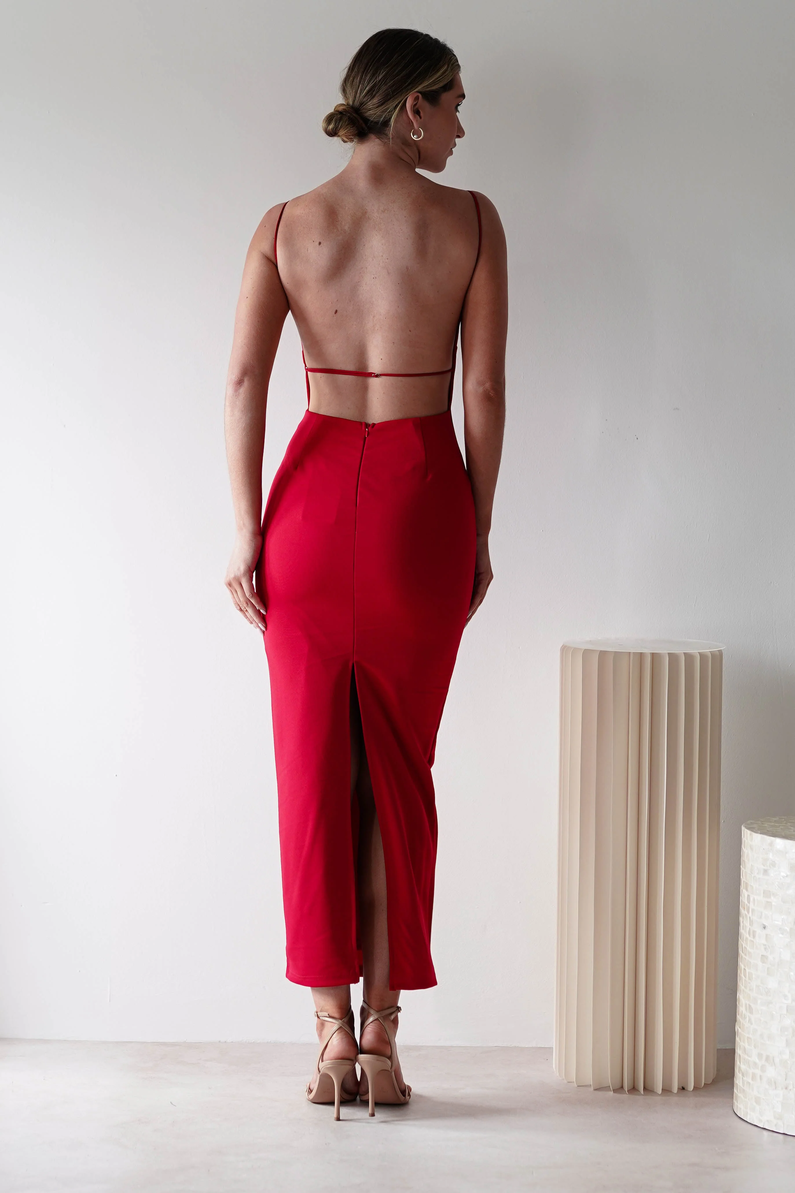 Letty Square Neck Maxi Dress | Red - Image 4