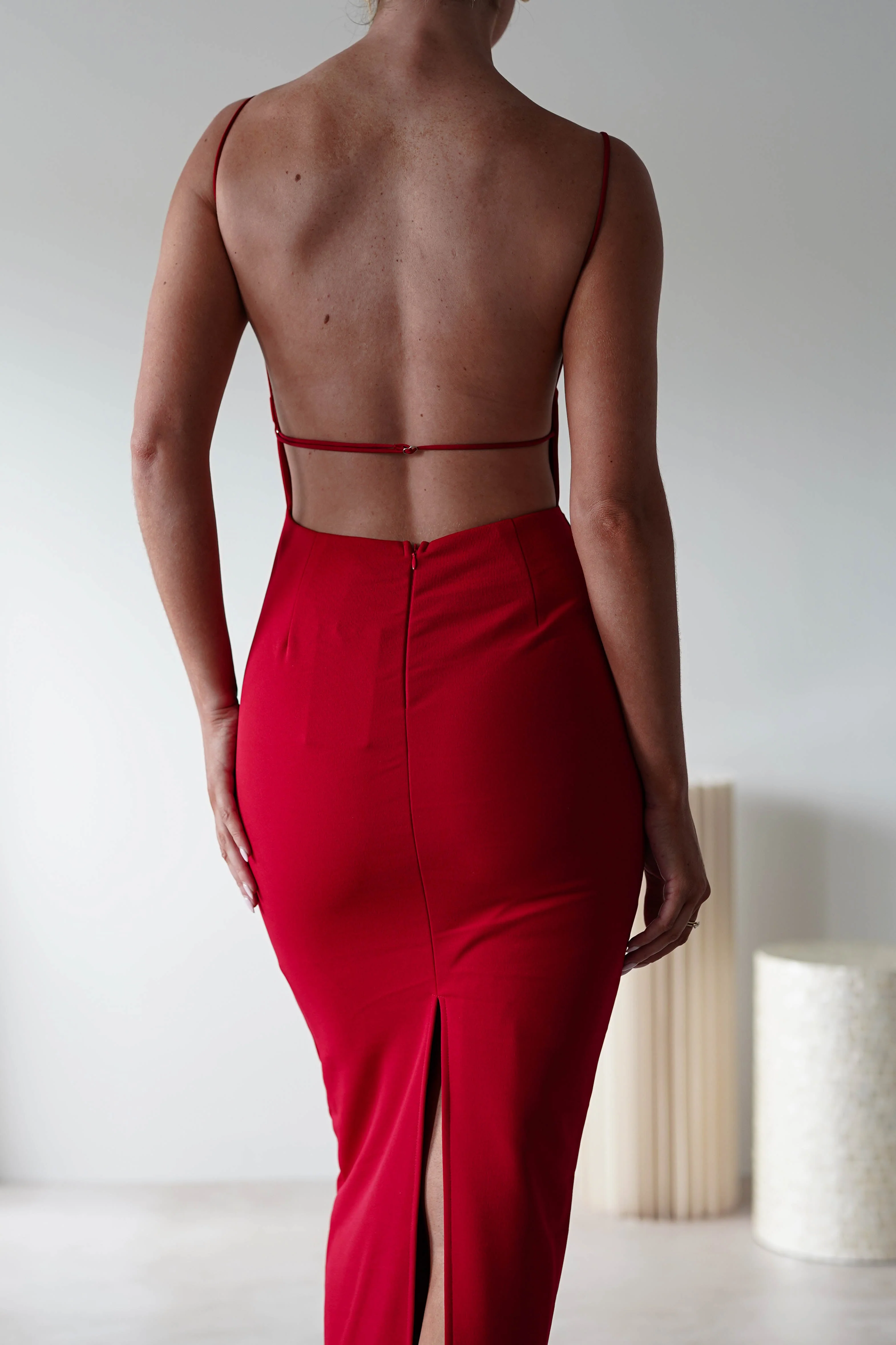 Letty Square Neck Maxi Dress | Red - Image 5