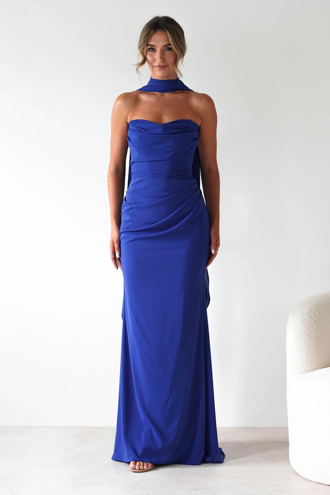 Lisa Multiway Chiffon Gown | Cobalt Blue - Image 13