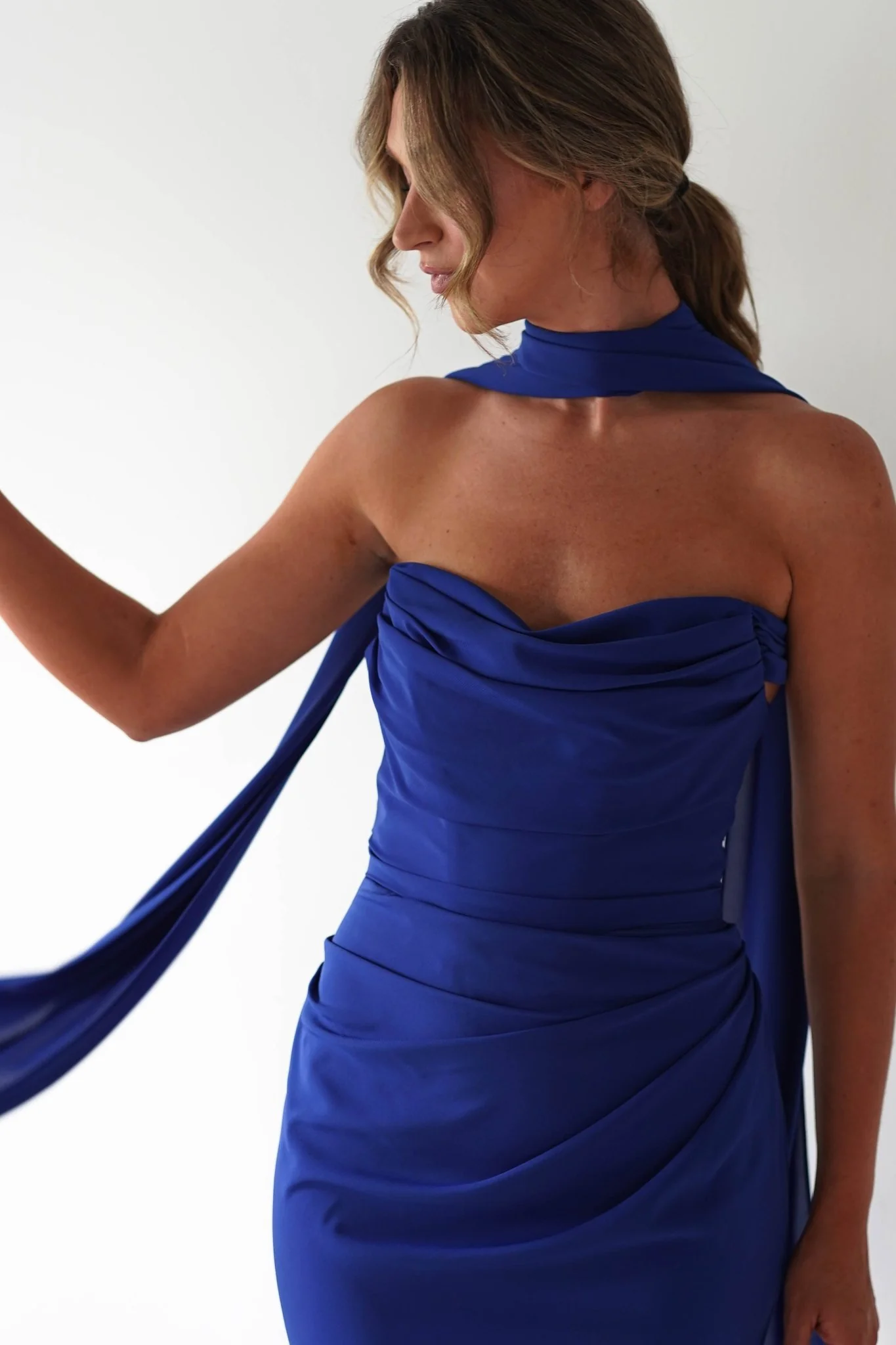 Lisa Multiway Chiffon Gown | Cobalt Blue - Image 18