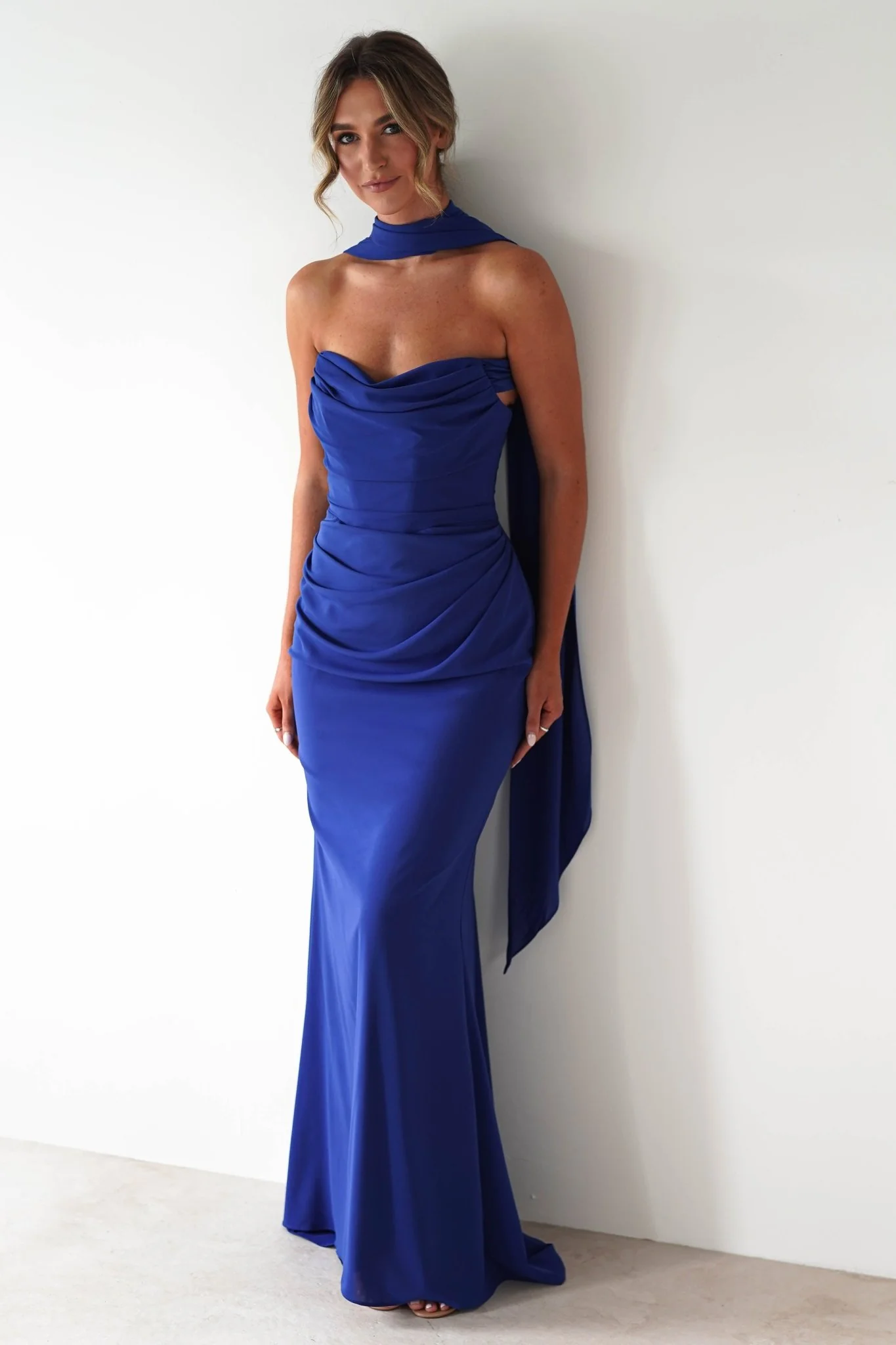 Lisa Multiway Chiffon Gown | Cobalt Blue - Image 4