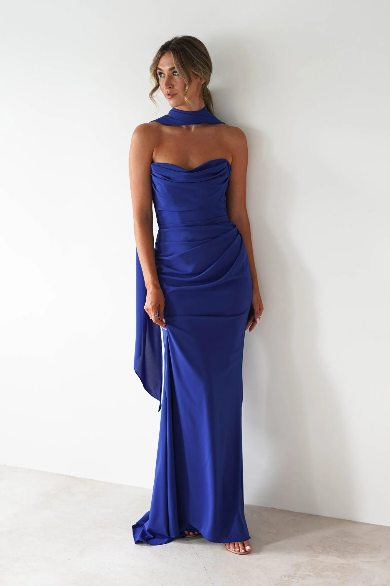 Lisa Multiway Chiffon Gown | Cobalt Blue - Image 5