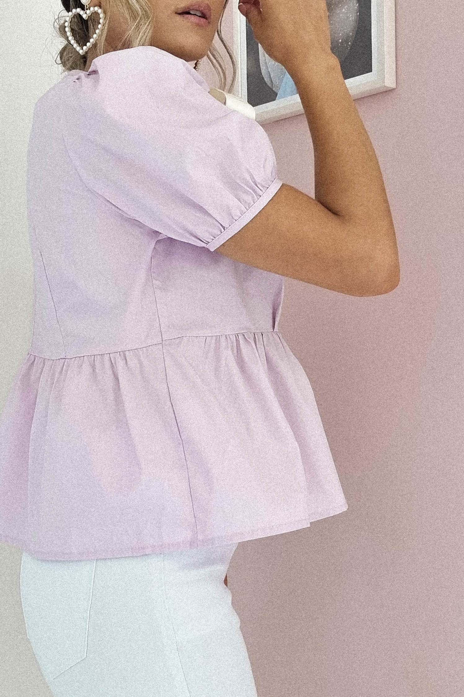 Minnie Bow Detail Blouse | Lilac - Image 5