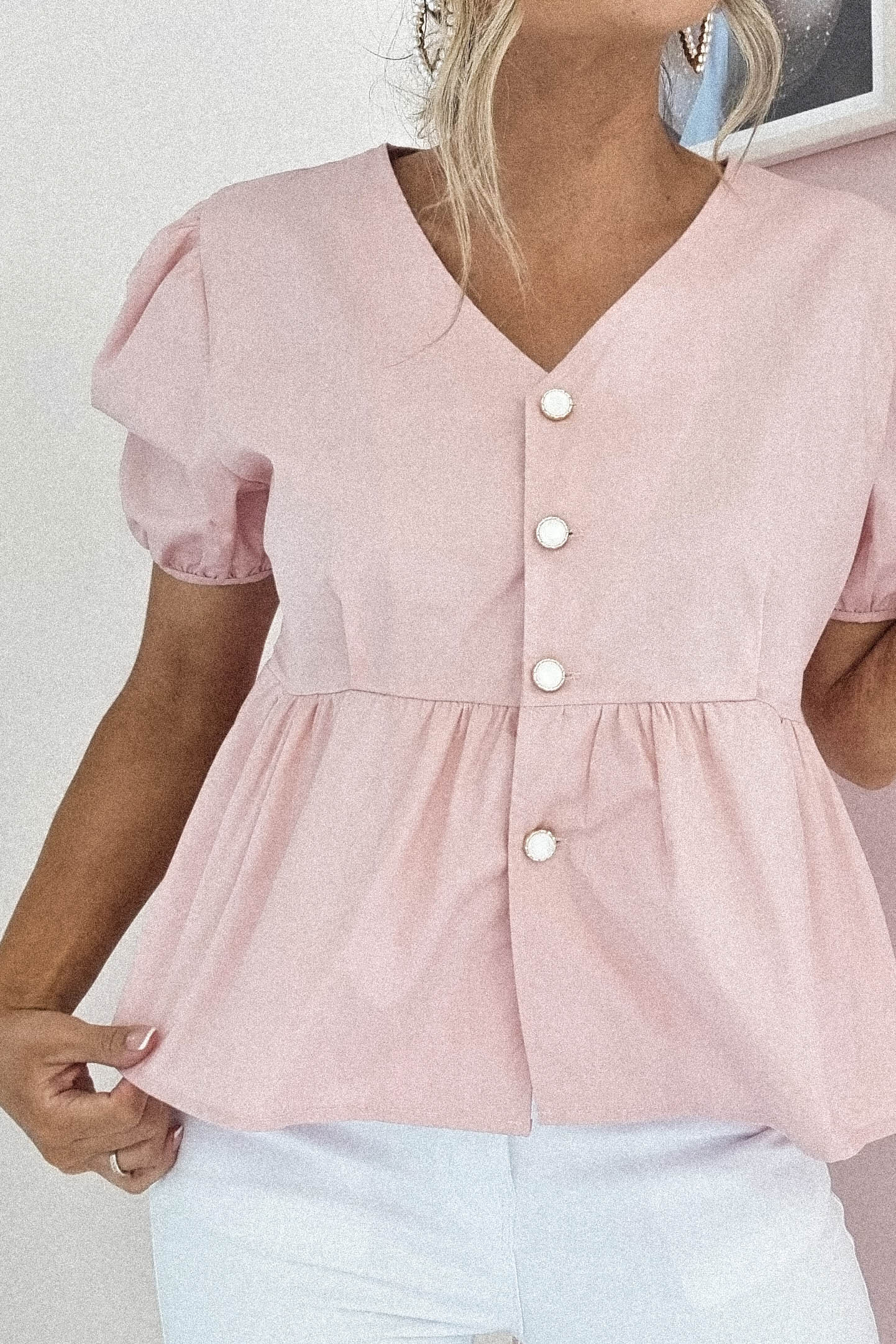Minnie Bow Detail Blouse | Pink - Image 3