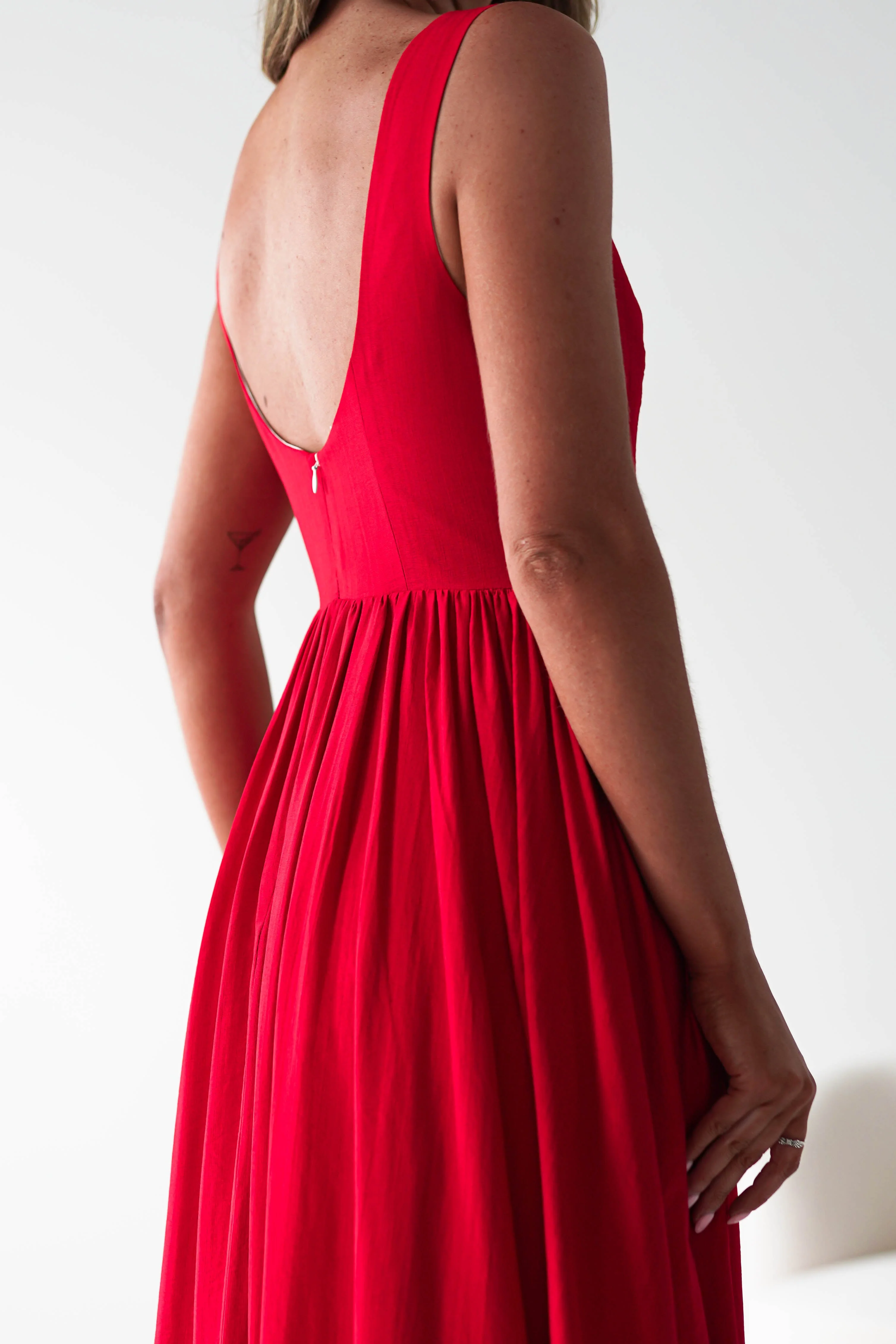 Monroe Skater Midaxi Dress | Red - Image 5