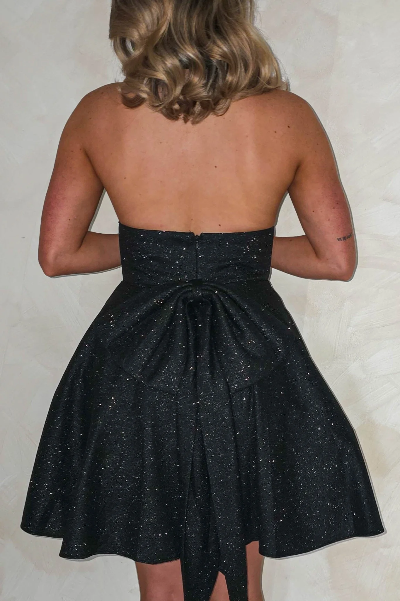 Ninette Glitter Mini Dress | Black - Image 3