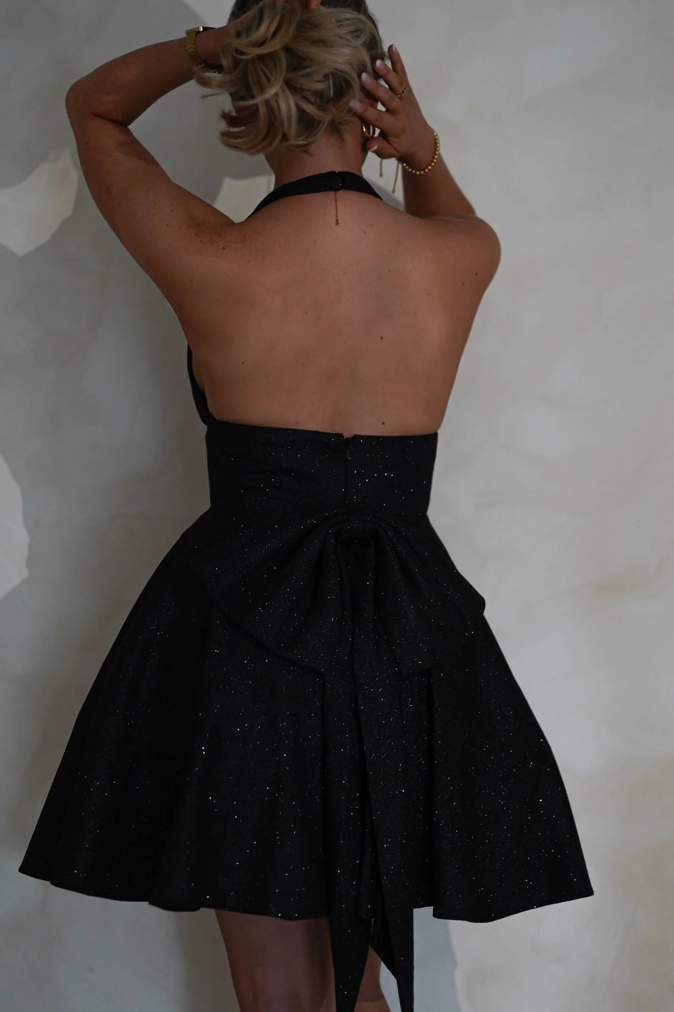 Ninette Glitter Mini Dress | Black - Image 5