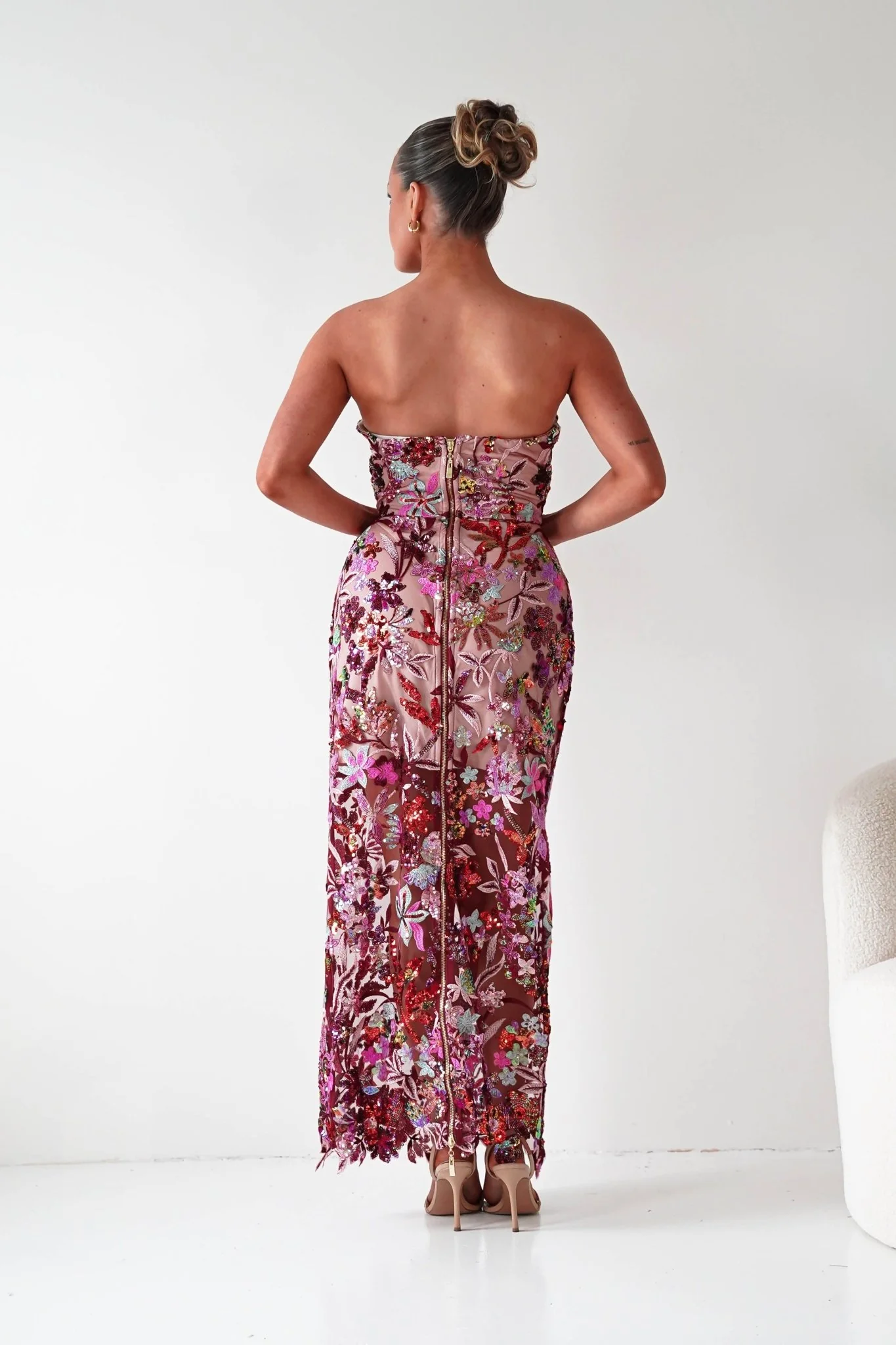 Petra Strapless Sequin Embellished Maxi Dress | Mixed - Image 6