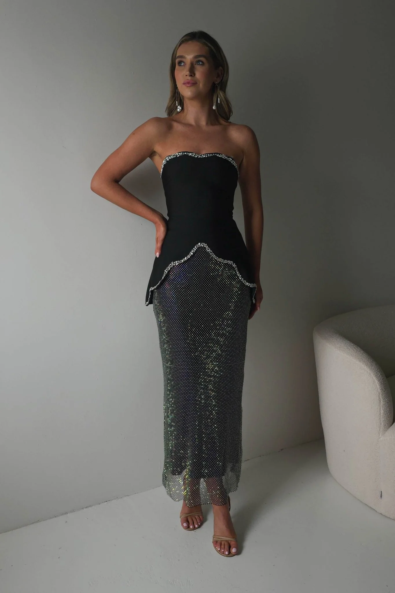 Ranla Strapless Bandage Top/Skirt Set | Black - Image 4