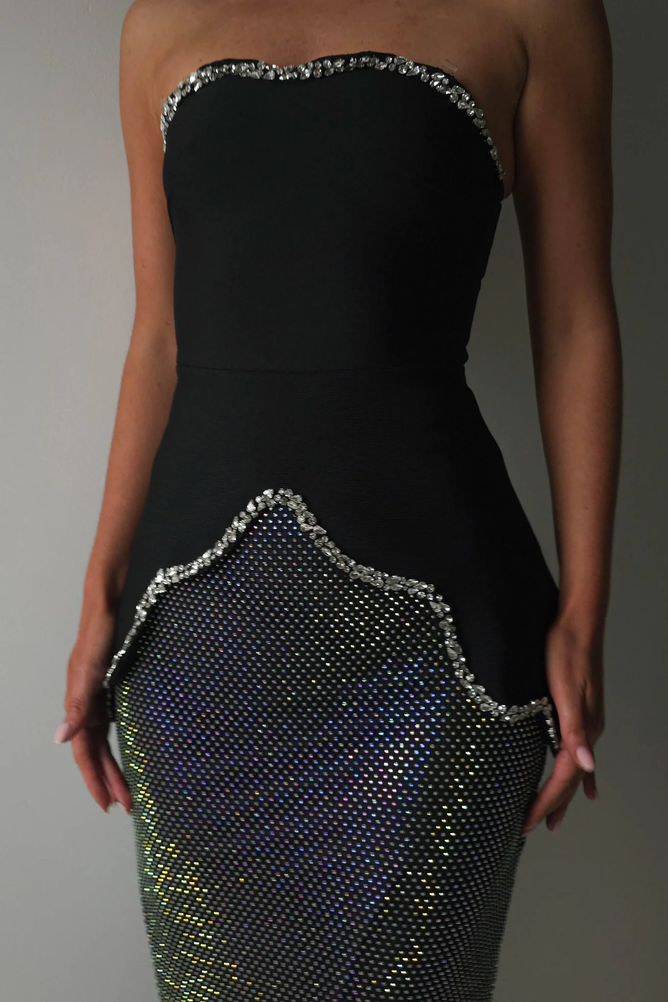 Ranla Strapless Bandage Top/Skirt Set | Black - Image 5