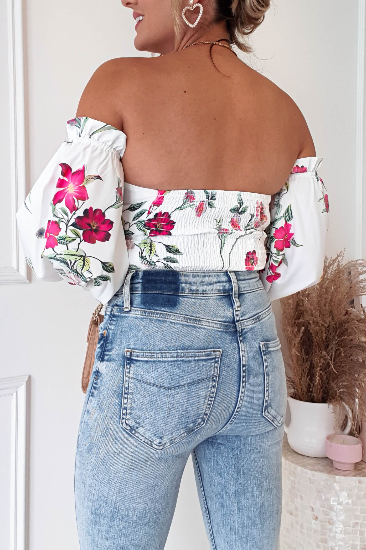Shani Off The Shoulder Top/Bodysuit | Mixed Print - Image 8