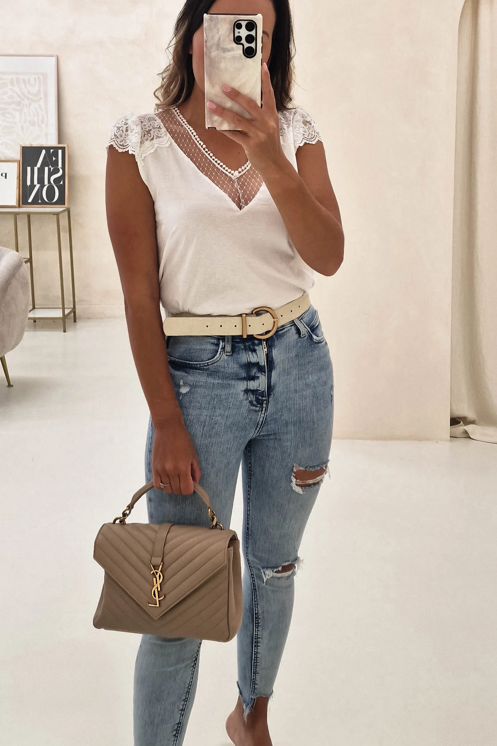 Souza Cotton Lace Top | White - Image 3