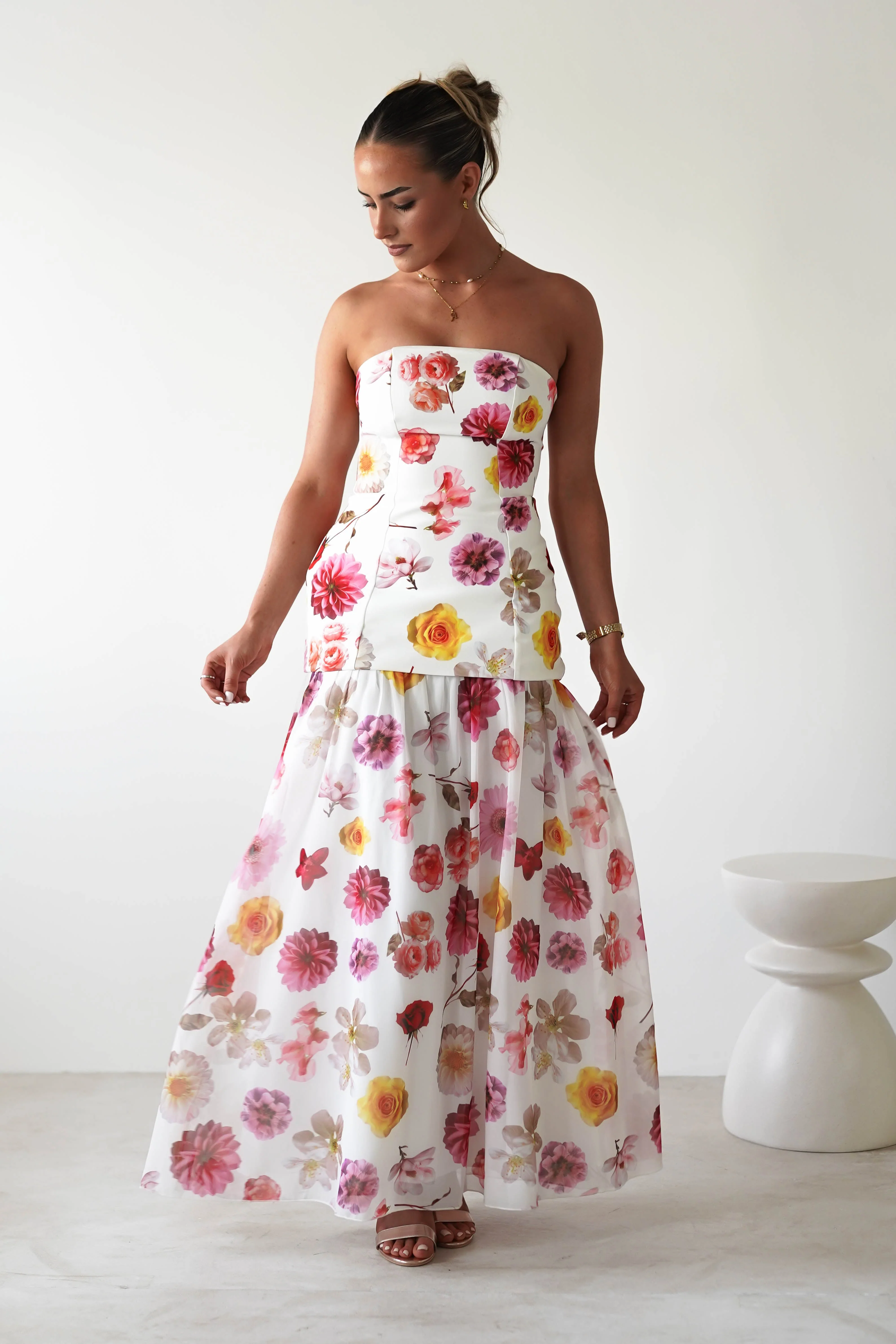 Talia Strapless Floral Print Maxi Dress | Mixed Print - Image 3