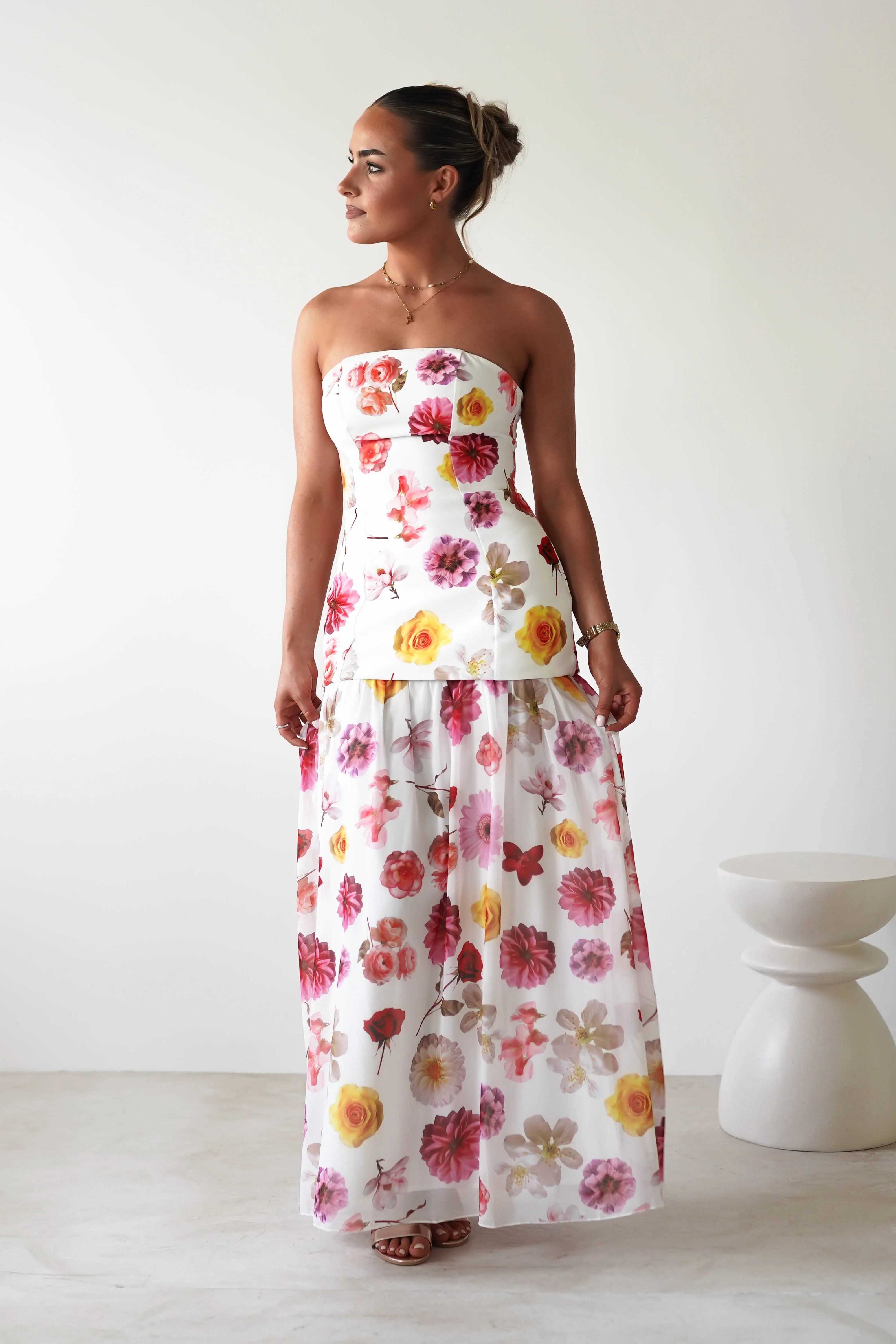 Talia Strapless Floral Print Maxi Dress | Mixed Print - Image 4