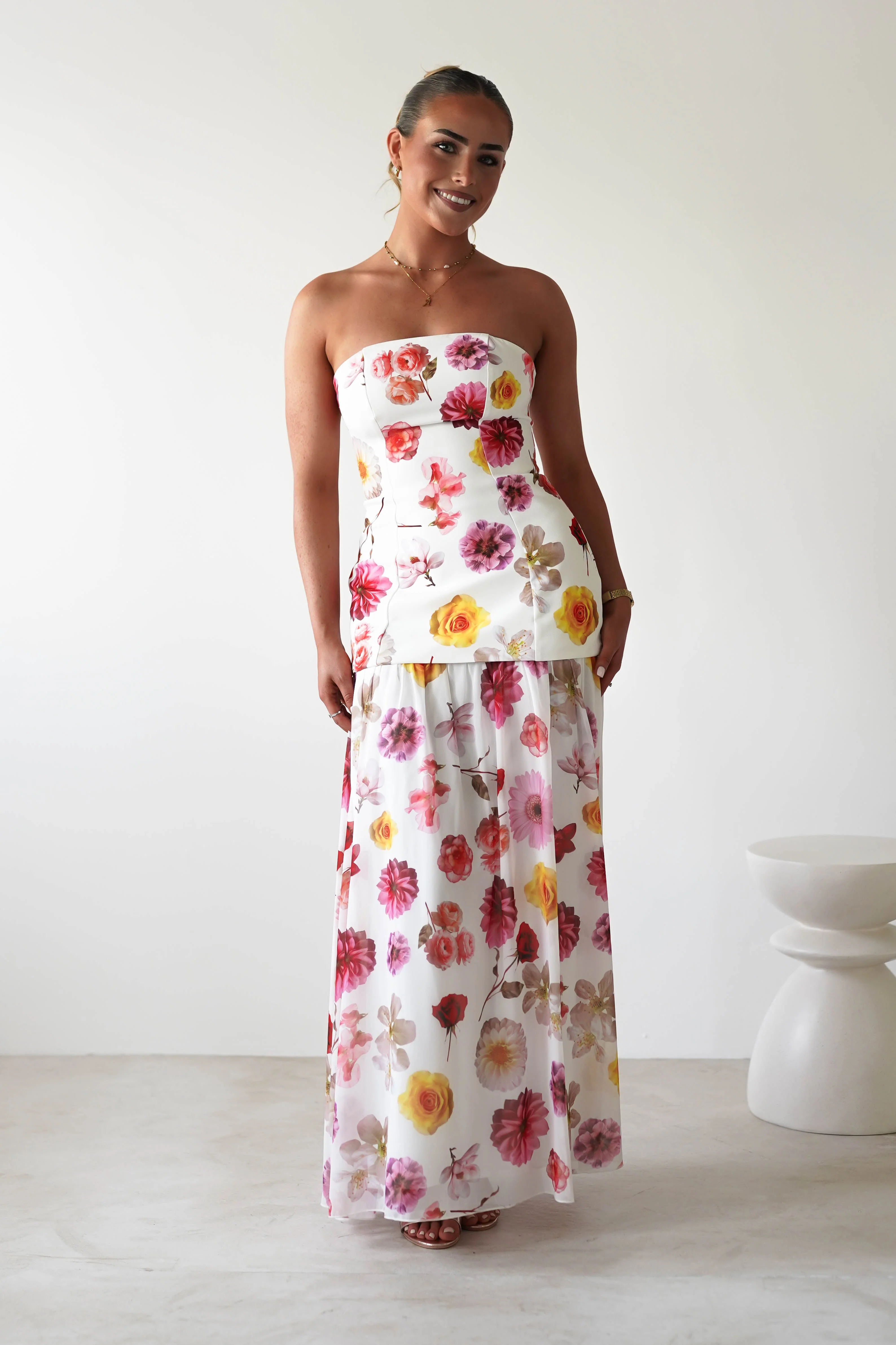 Talia Strapless Floral Print Maxi Dress | Mixed Print - Image 5