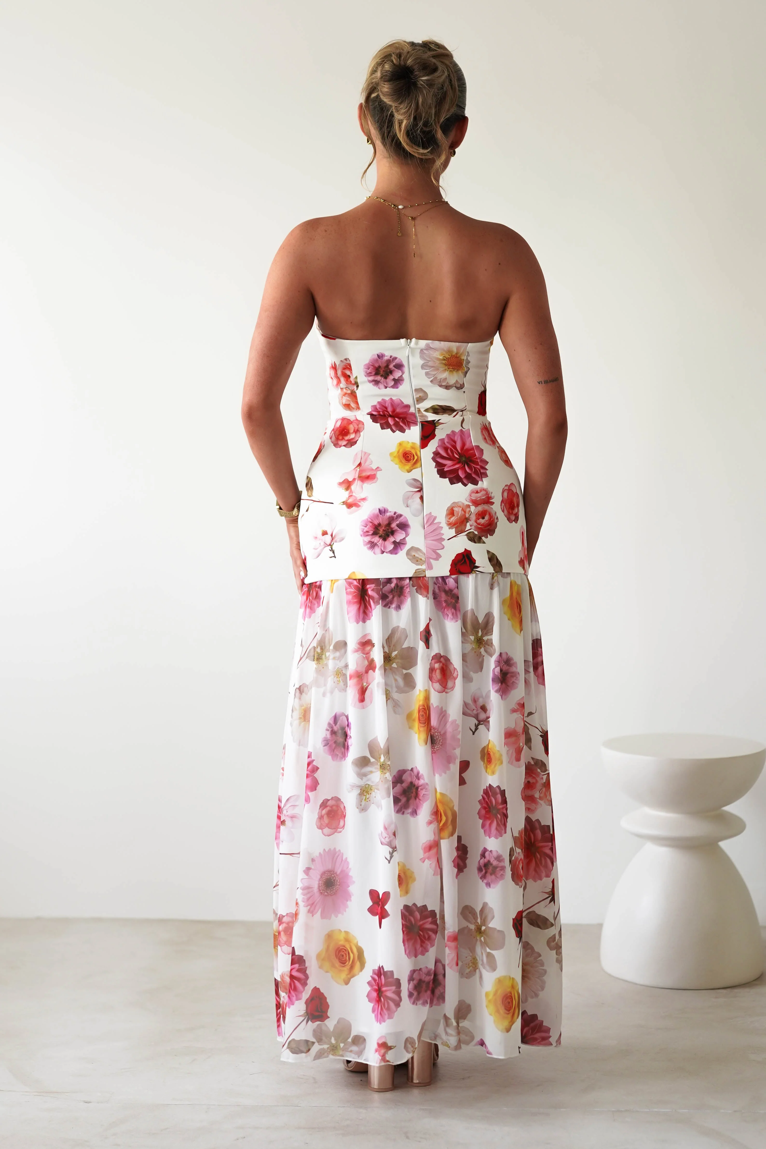 Talia Strapless Floral Print Maxi Dress | Mixed Print - Image 8